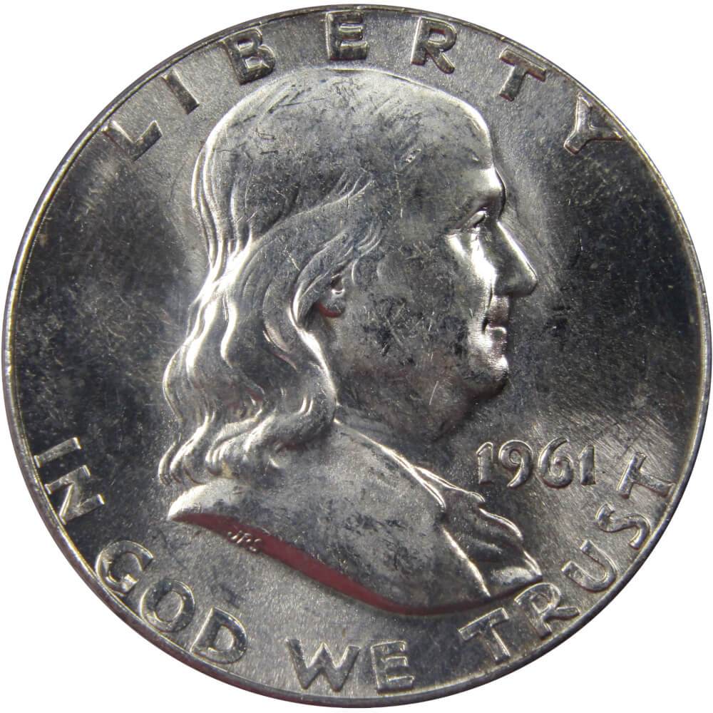 1961 Franklin Silver Half Dollar Uncirculated Mint State 50c Coin