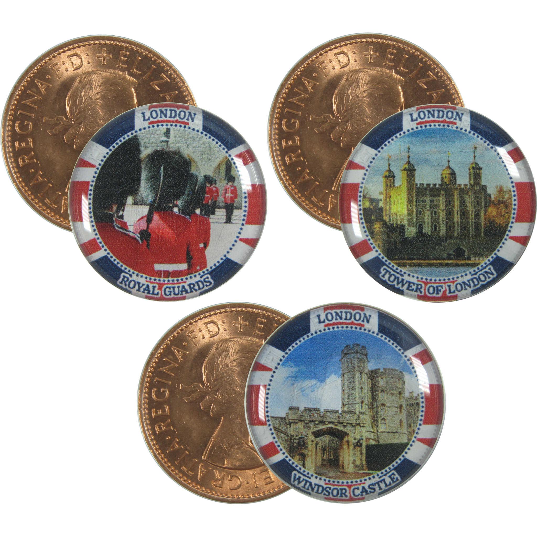 Cities of the World London 7-Coin Colorized Half Penny Collection