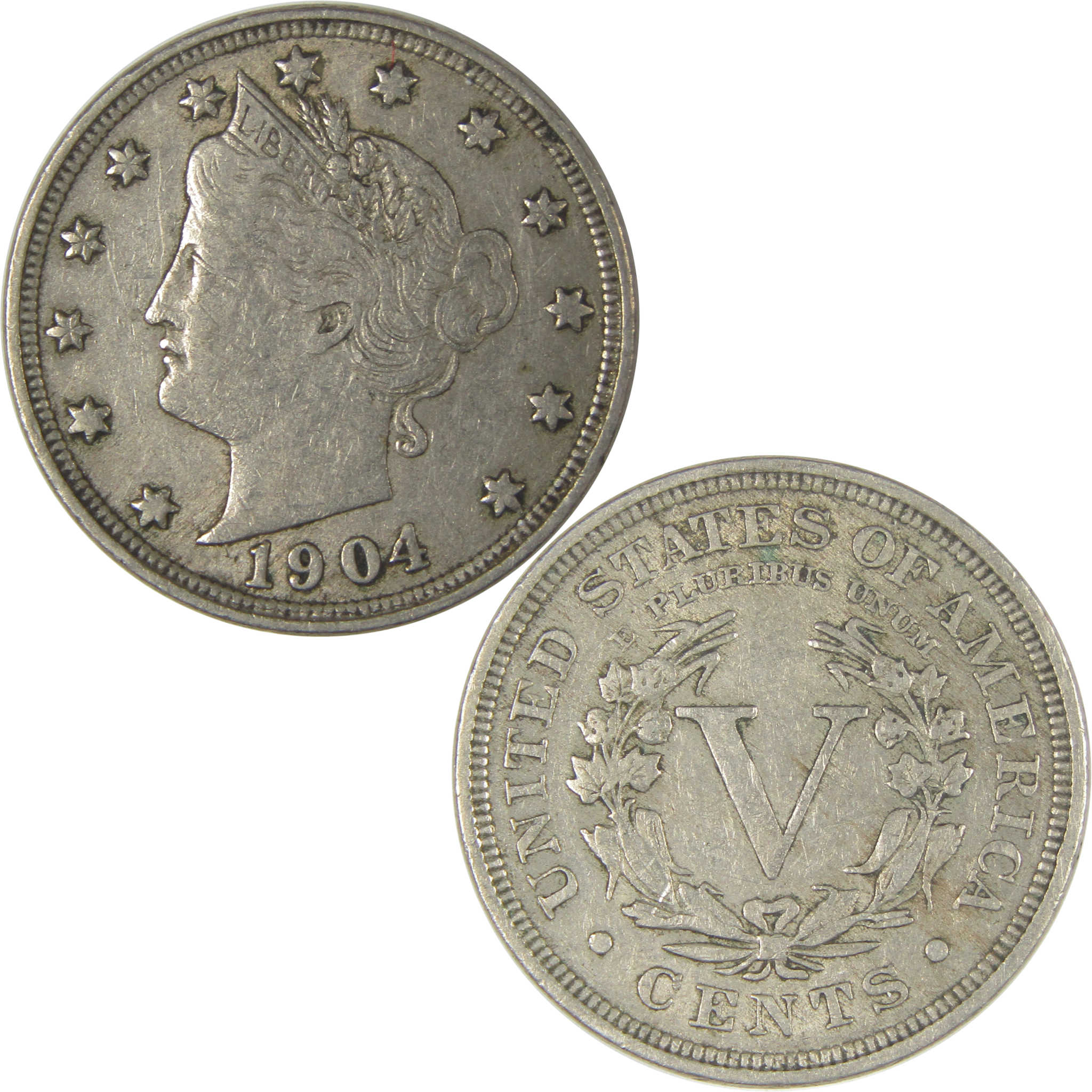 1904 Liberty Head V Nickel XF EF Extremely Fine 5c Coin SKU:I22536