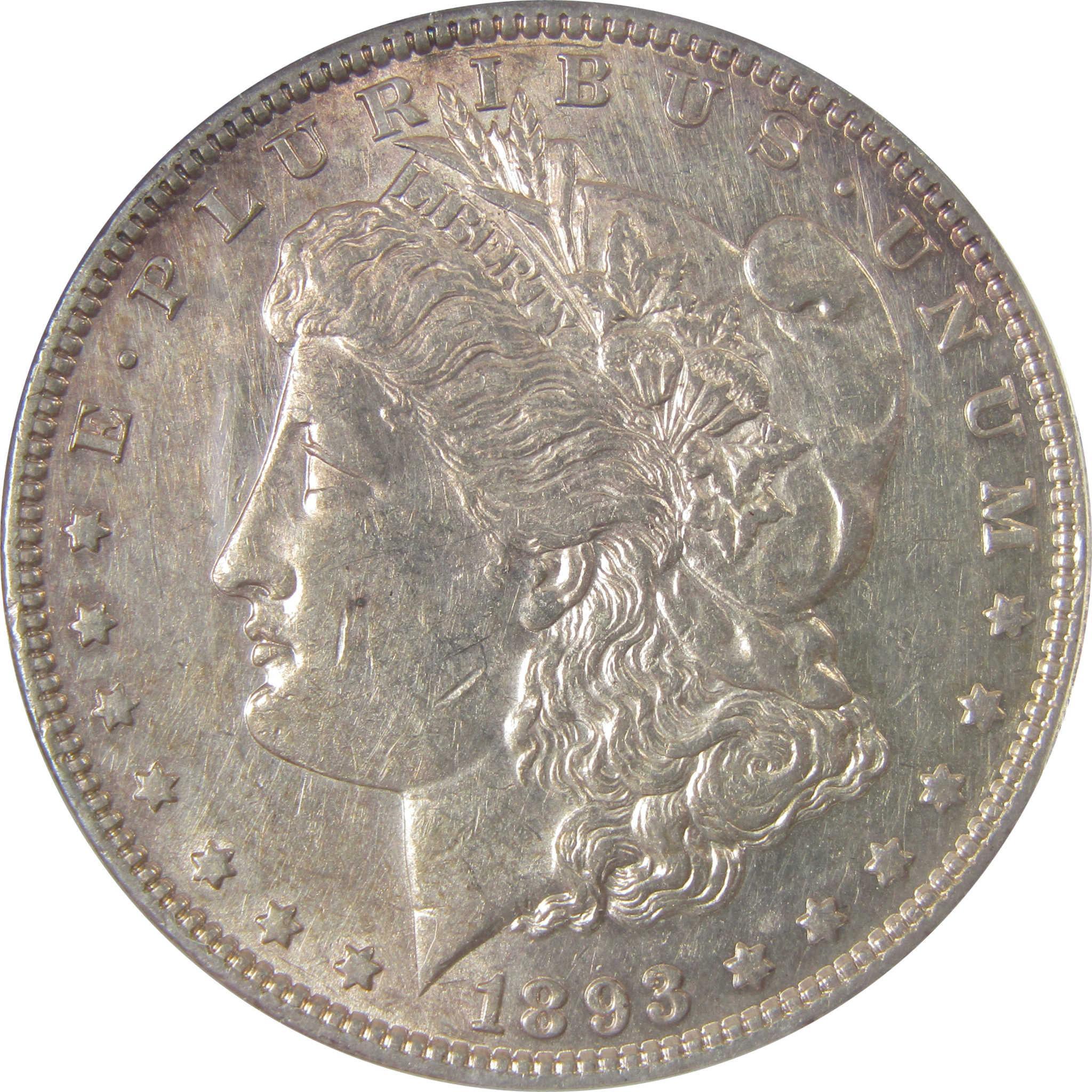 1893 Morgan Silver Dollar AU 55 Details ANACS $1 Coin SKU:I24459 - Morgan coin - Morgan silver dollar - Morgan silver dollar for sale - Profile Coins & Collectibles
