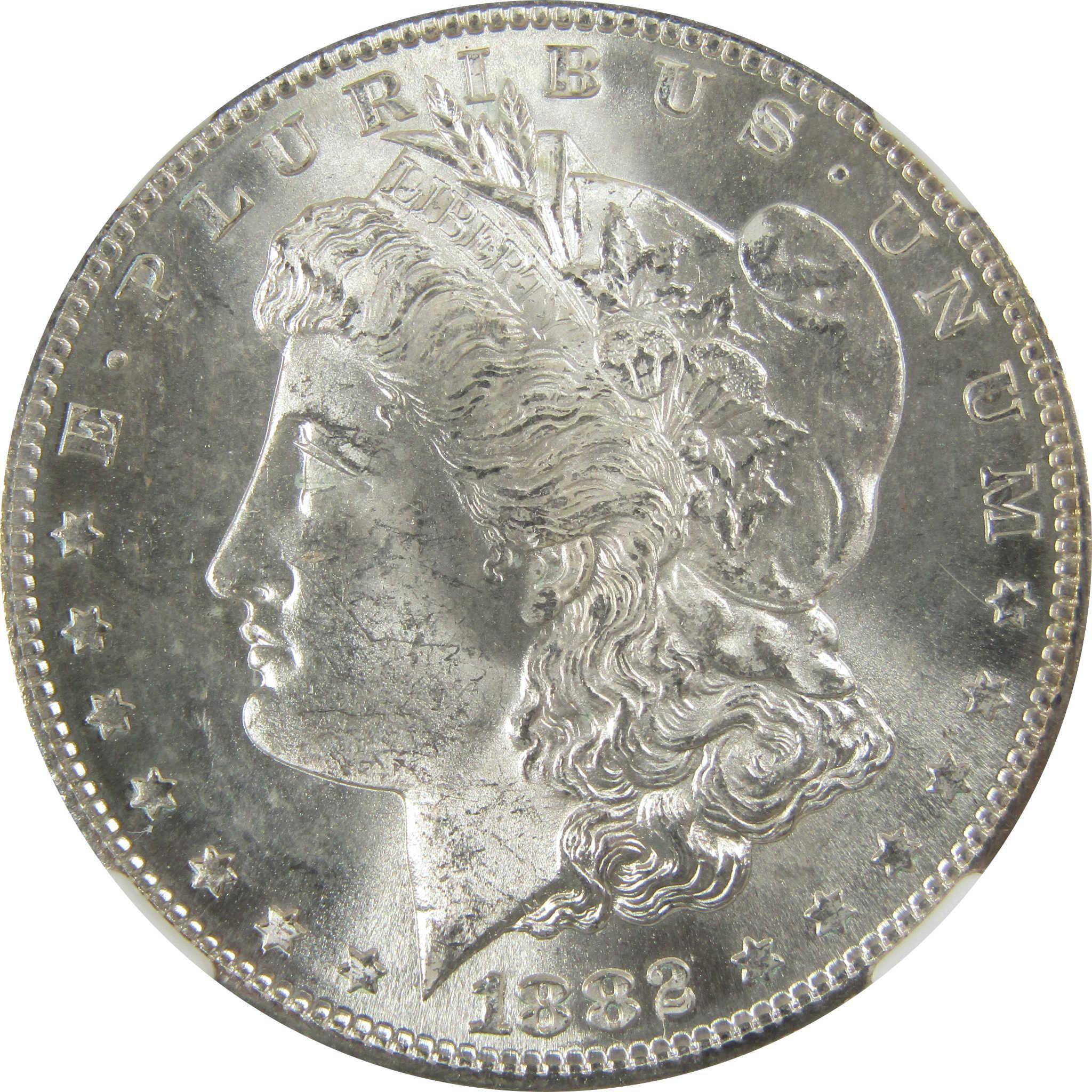 1882 S Morgan Silver Dollar MS 63 NGC Toned Reverse SKU:CP390