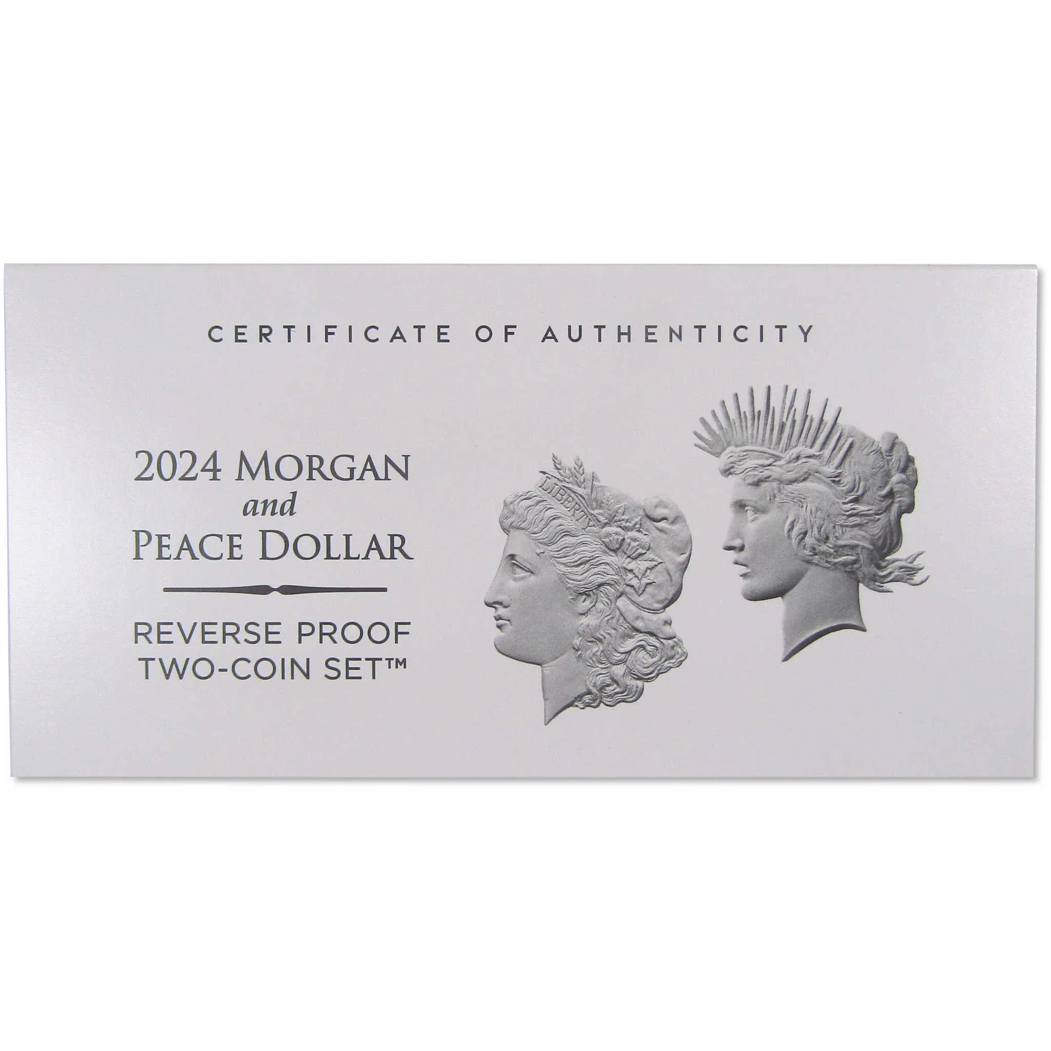 2024 Morgan and Peace Dollar Reverse Proof Two-Coin Set OGP COA