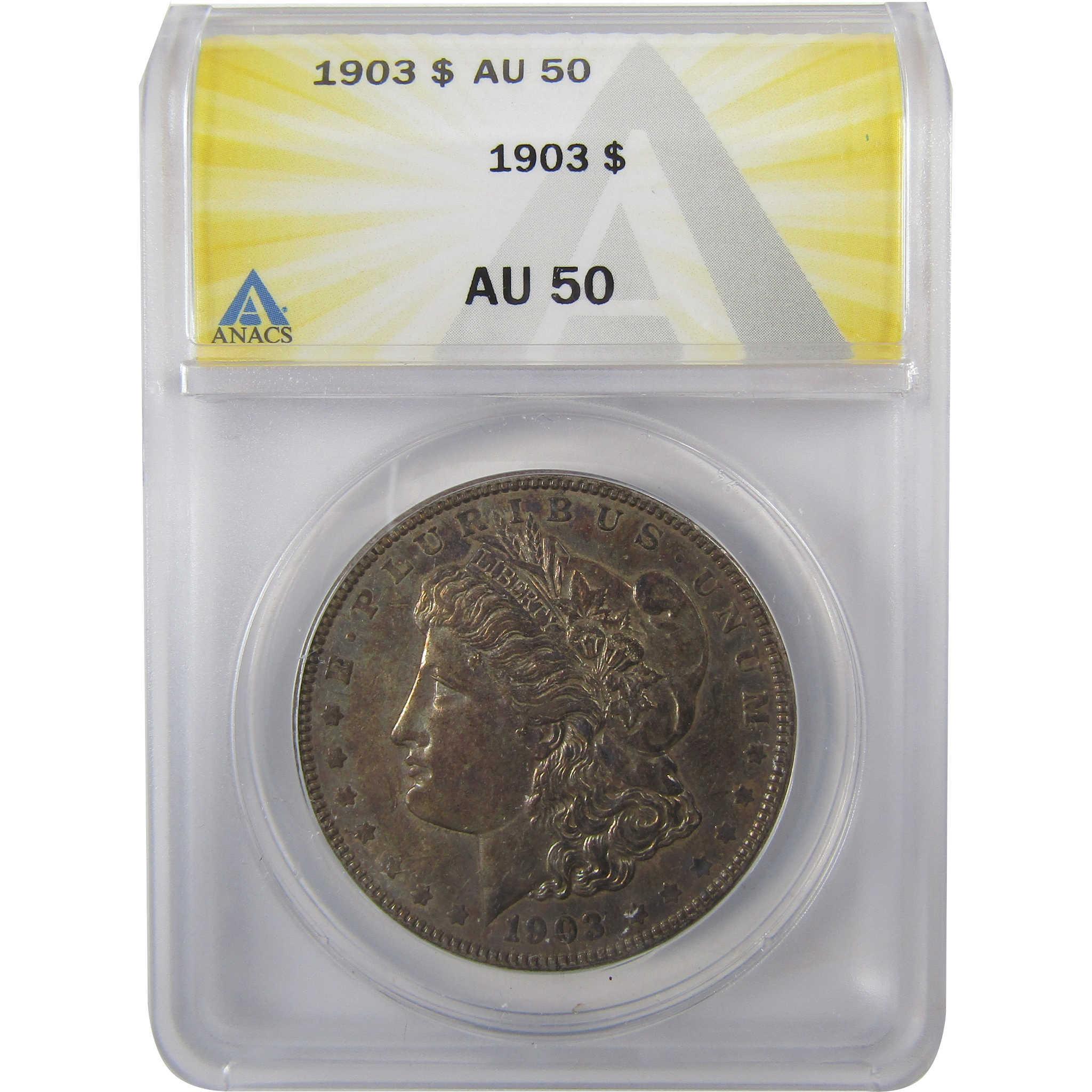 1903 Morgan Silver Dollar AU 50 ANACS $1 Coin SKU:I25659 - Morgan coin - Morgan silver dollar - Morgan silver dollar for sale - Profile Coins & Collectibles