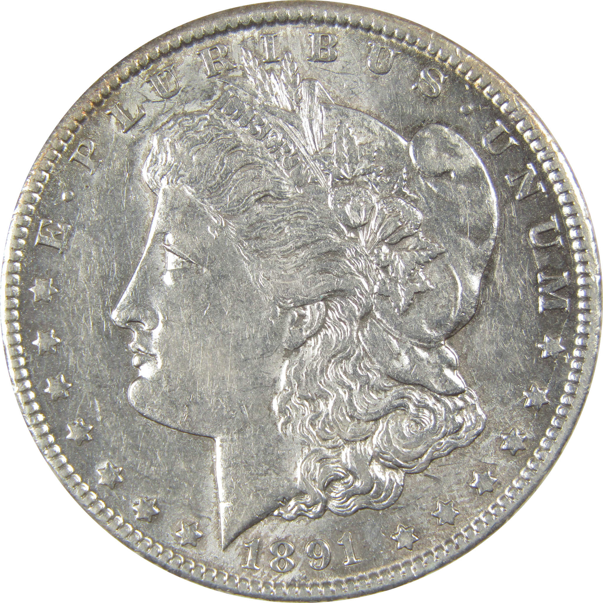 1891 CC Morgan Dollar AU About Uncirculated Silver $1 Coin SKU:I23430