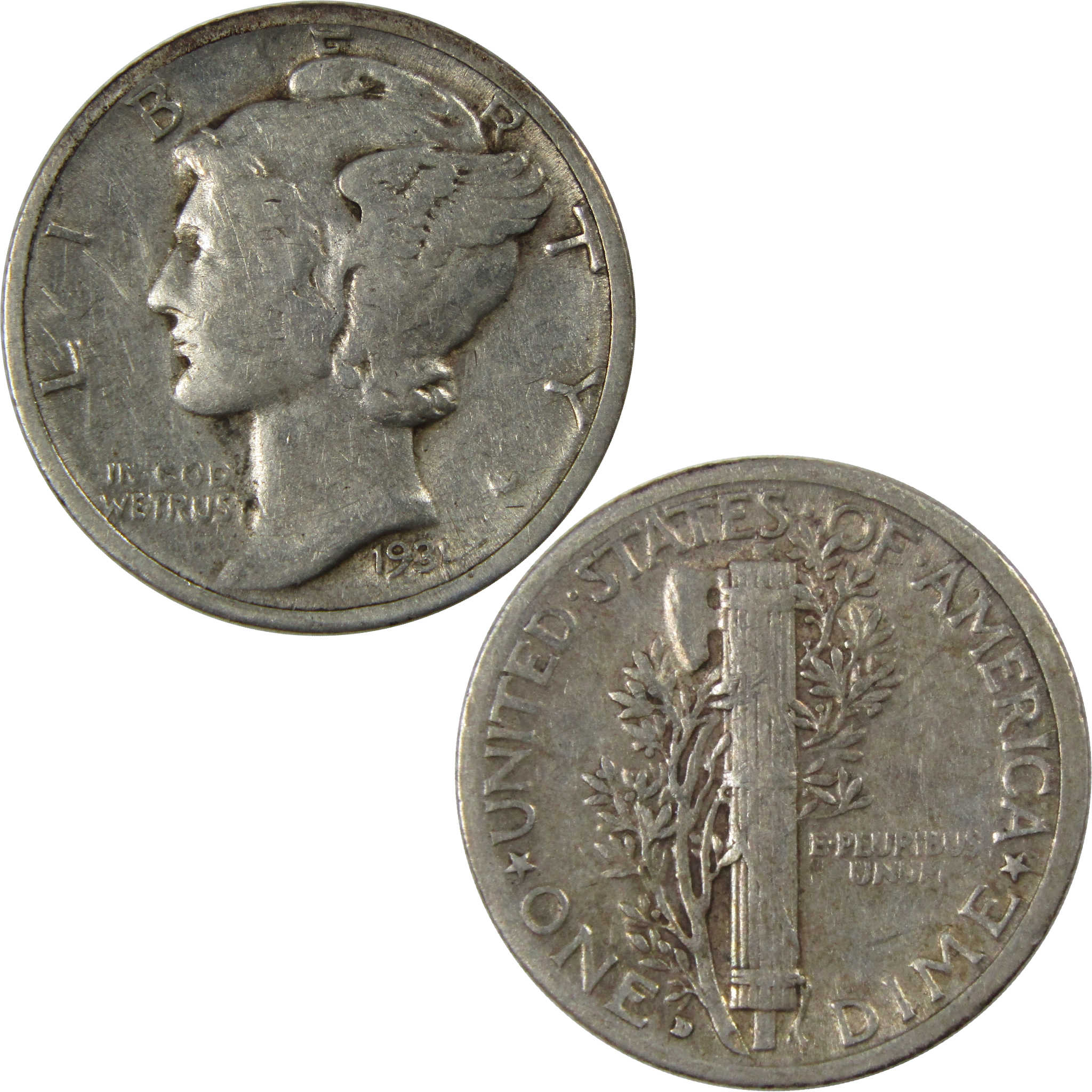 1931 D Mercury Dime XF EF Extremely Fine Silver 10c Coin SKU:I23481