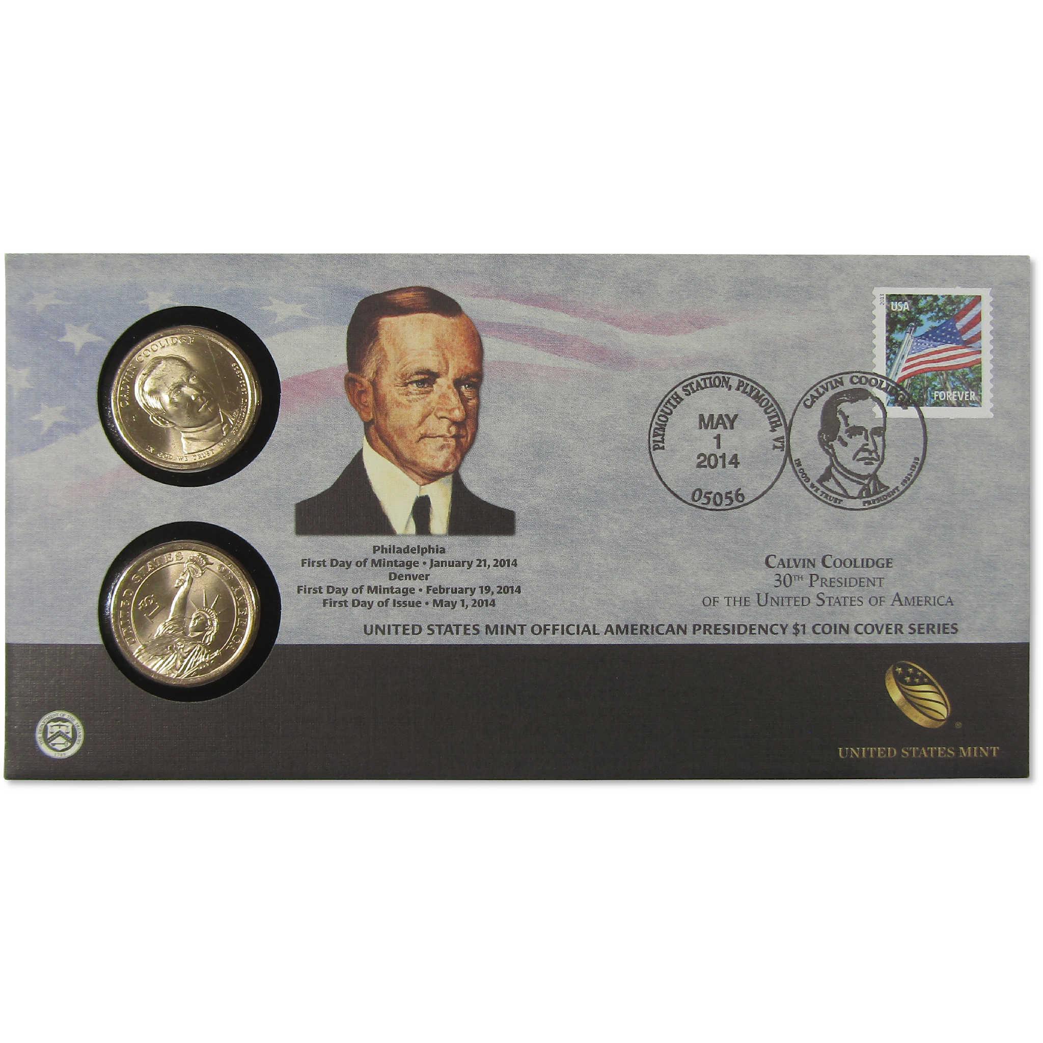 2014 Calvin Coolidge American Presidency $1 Coin Cover SKU:CPC9871
