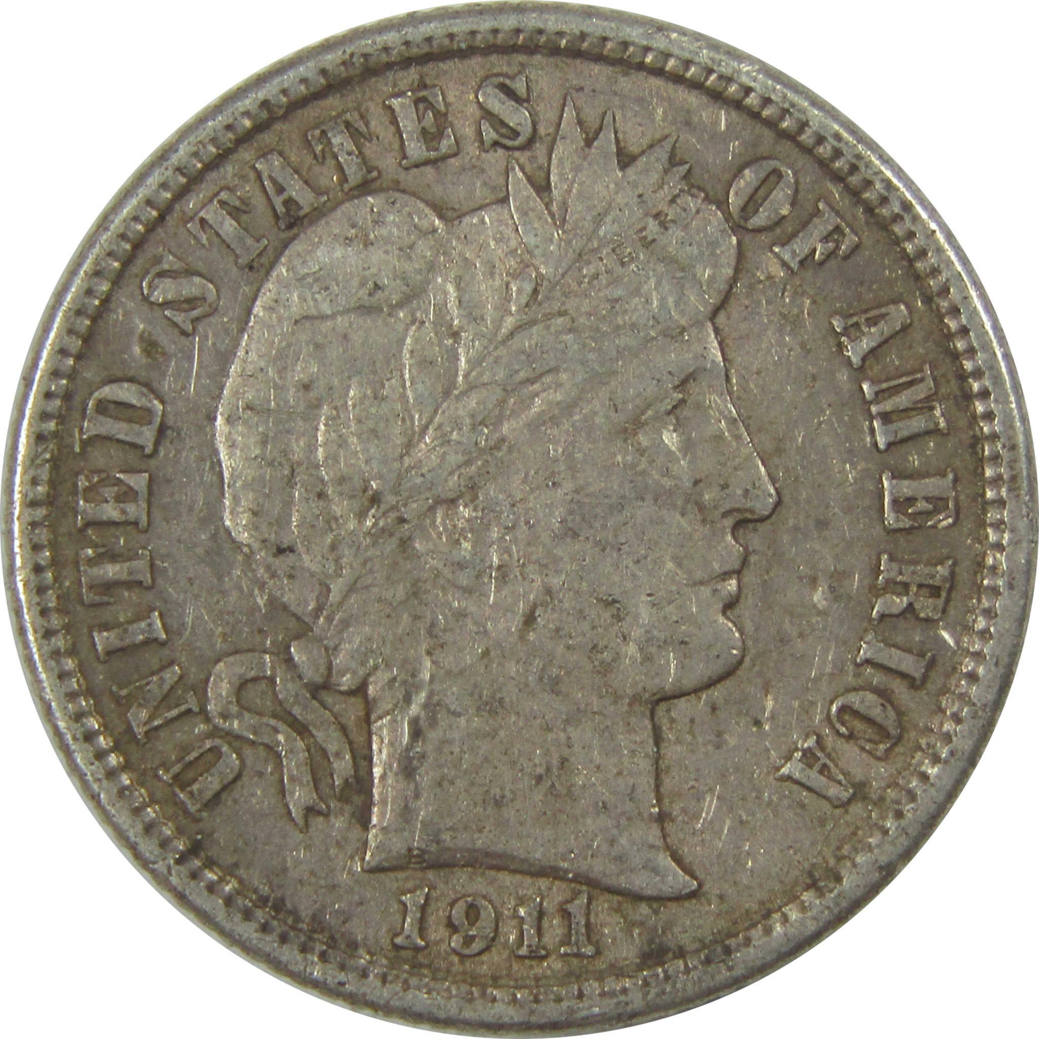 1911 Barber Dime XF EF Extremely Fine Details Silver SKU:I20662