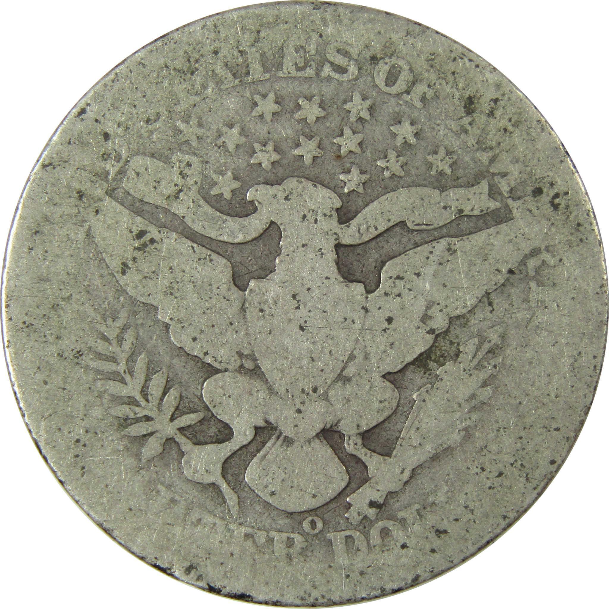 1909 O Barber Silver Quarter AG About Good 25c Coin SKU:CP884