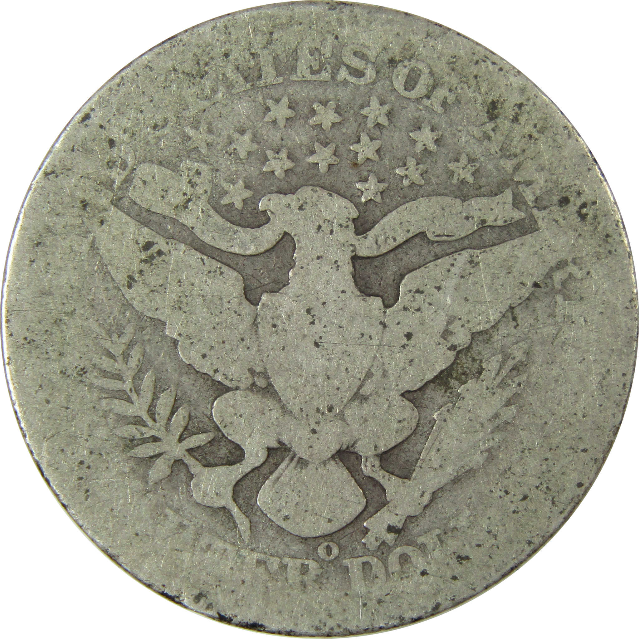 1909 O Barber Silver Quarter AG About Good 25c Coin SKU:CP884