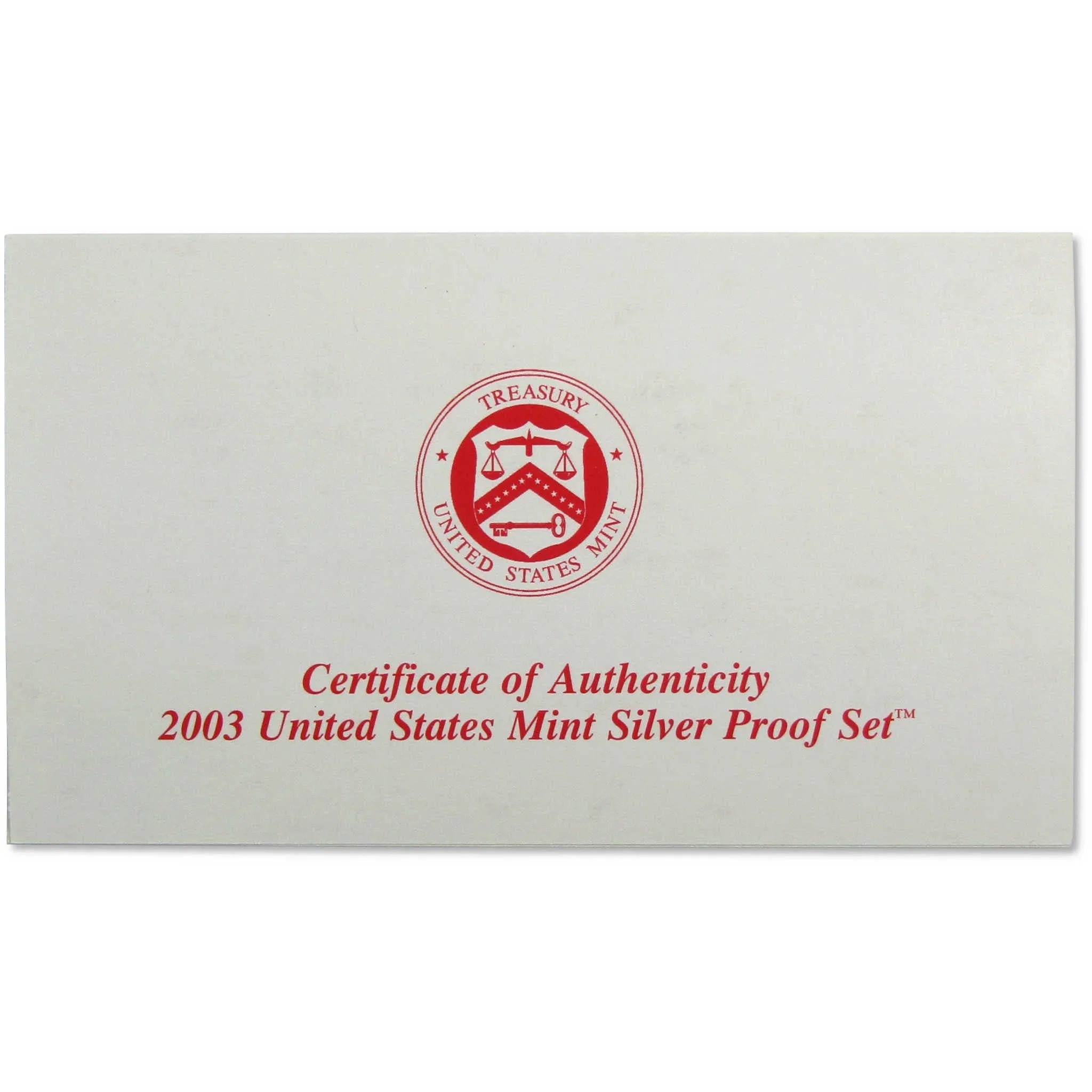 2003 Silver Proof Set U.S. Mint Original Government Packaging OGP COA