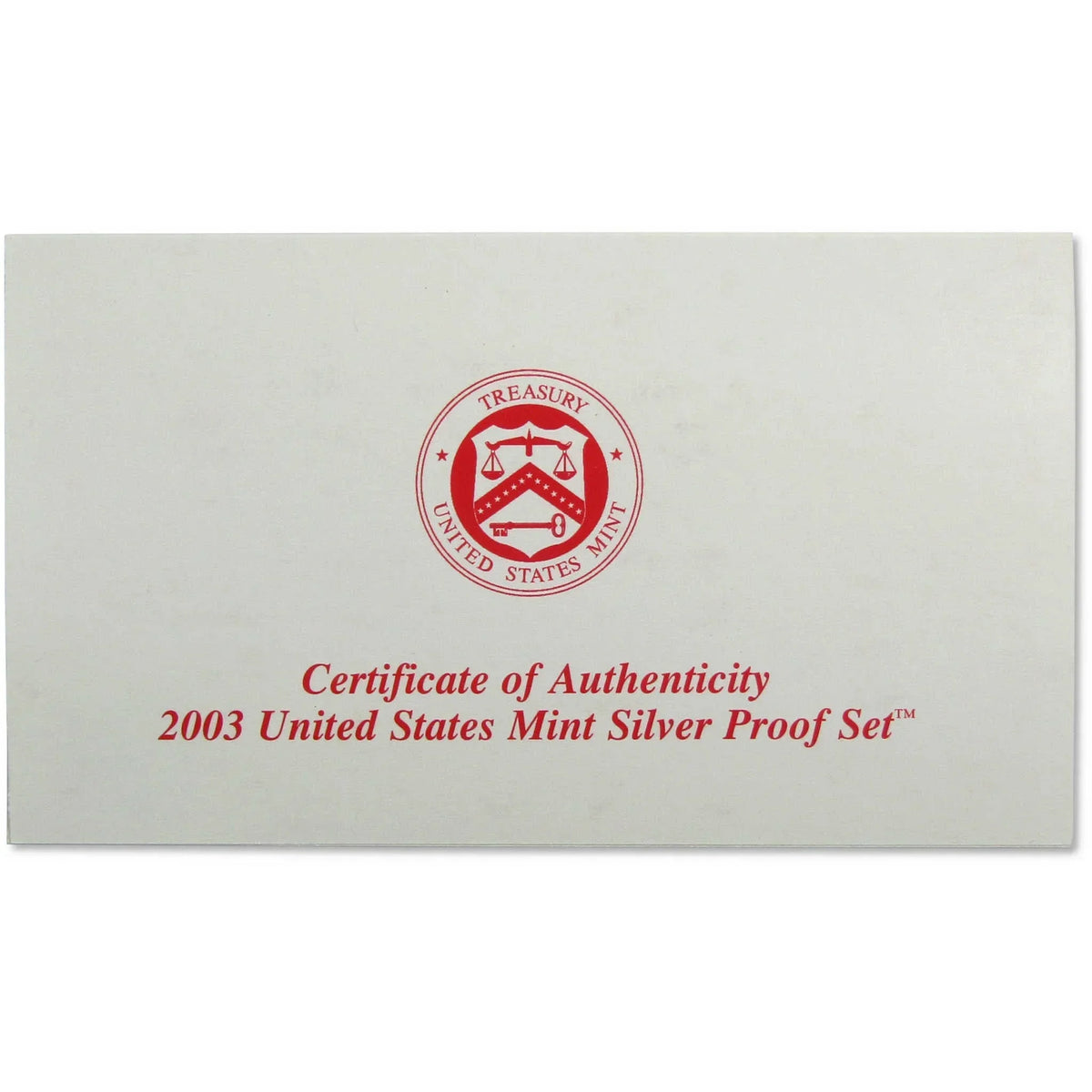 2003 Silver Proof Set U.S. Mint Original Government Packaging OGP COA