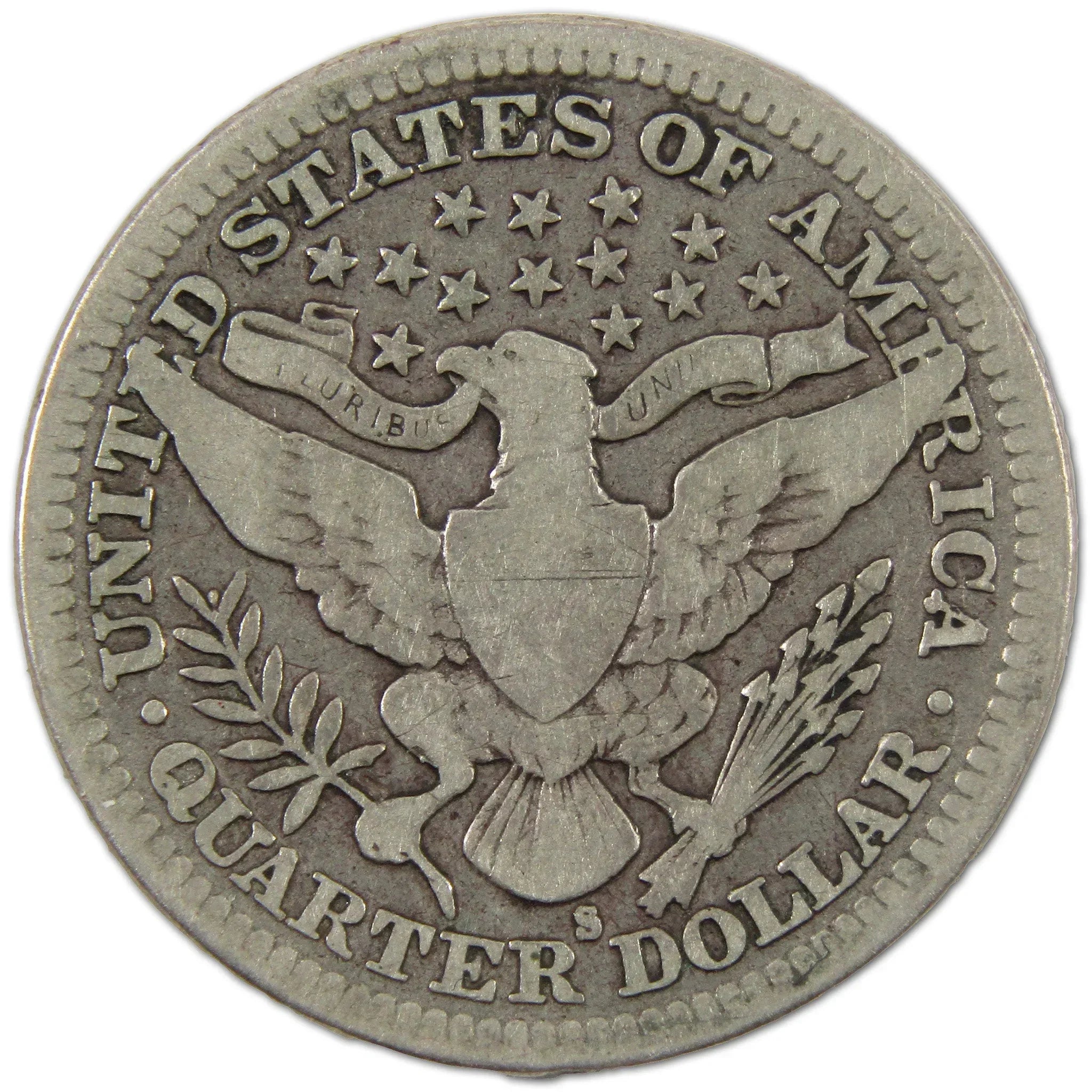 1915 S Barber Quarter VG Very Good Silver 25c Coin SKU:I10566