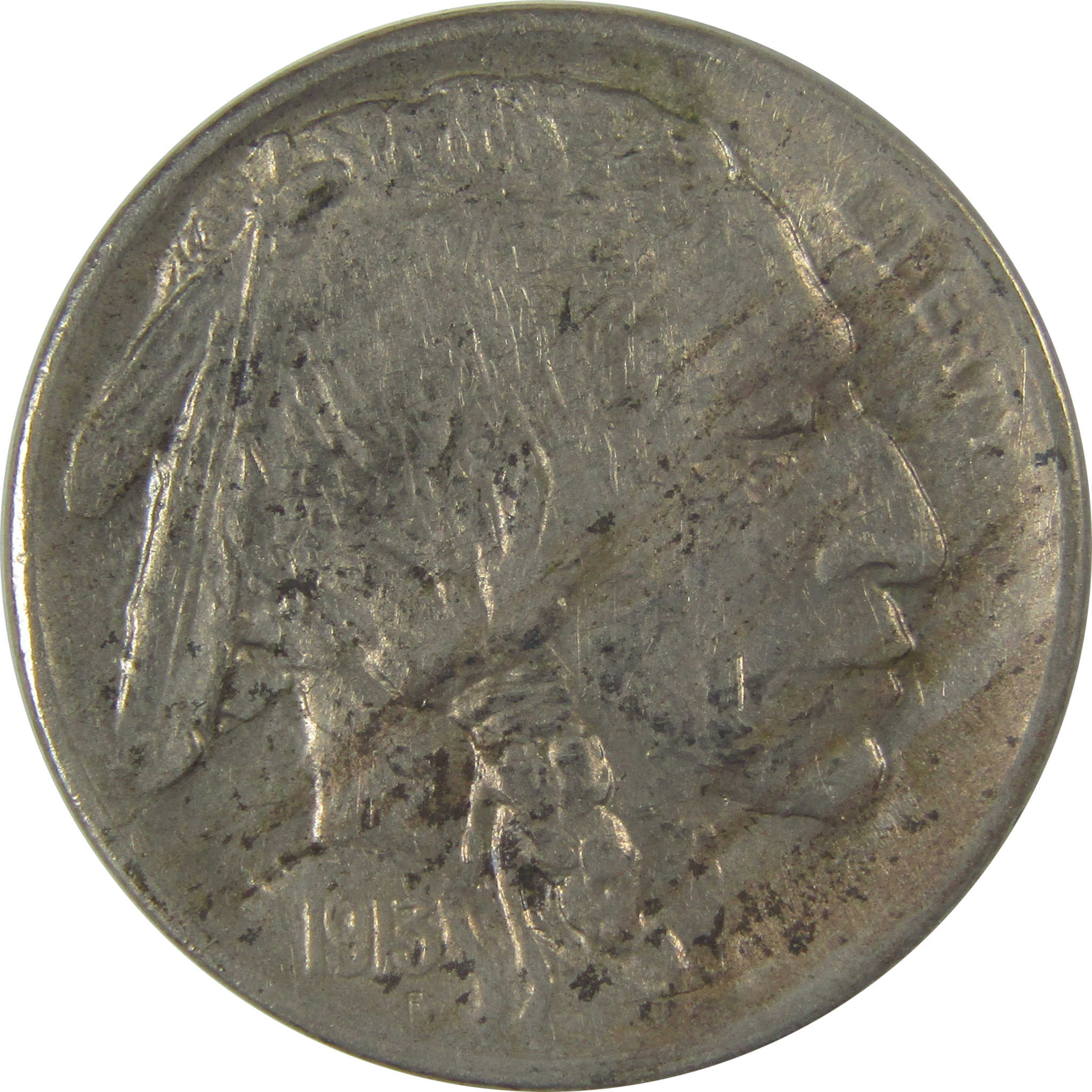 1913 S Type 1 Indian Head Buffalo Nickel XF Details 5c Coin SKU:I21051