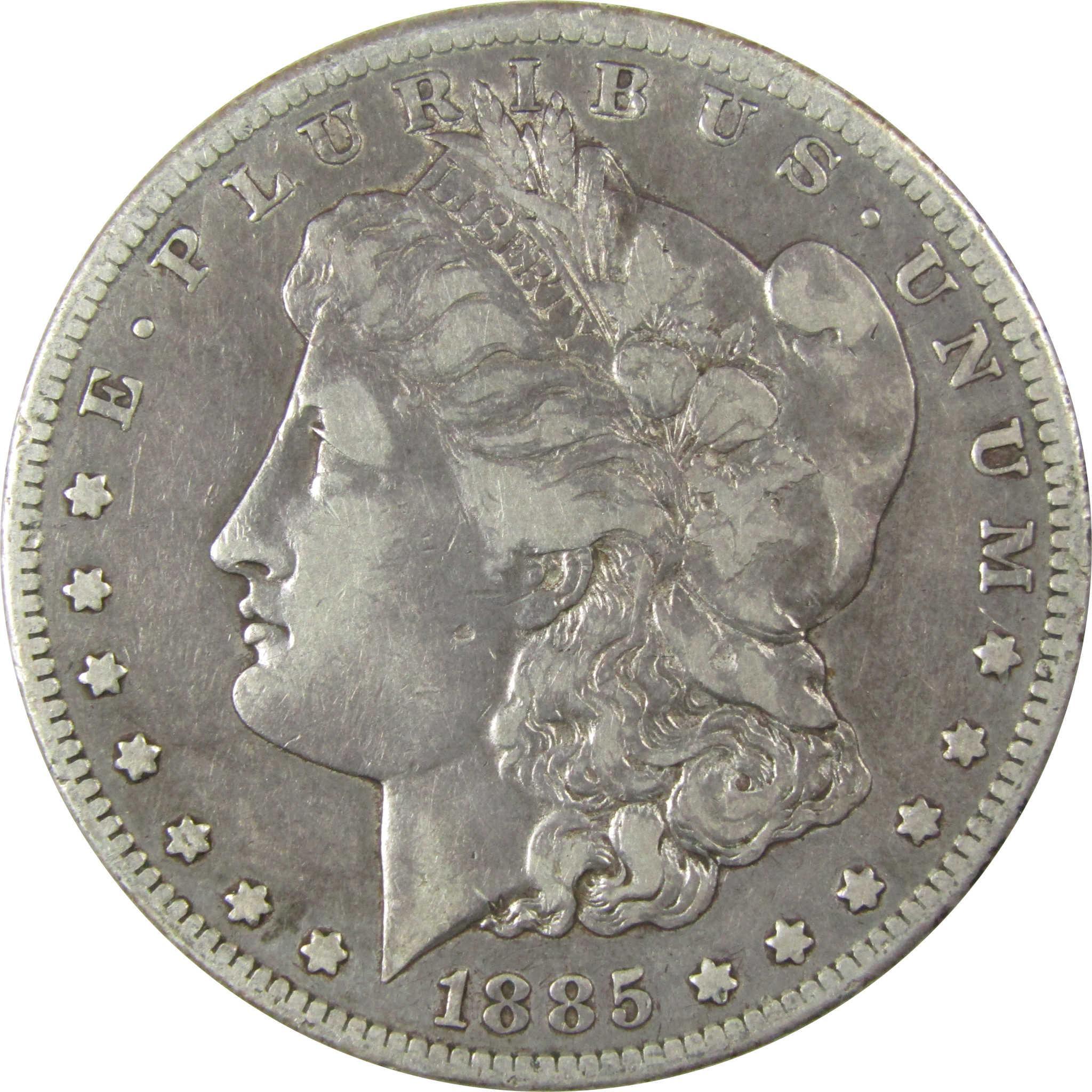 1885 S Morgan Silver Dollar VF Very Fine Details $1 Coin SKU:I24728 - Morgan coin - Morgan silver dollar - Morgan silver dollar for sale - Profile Coins & Collectibles