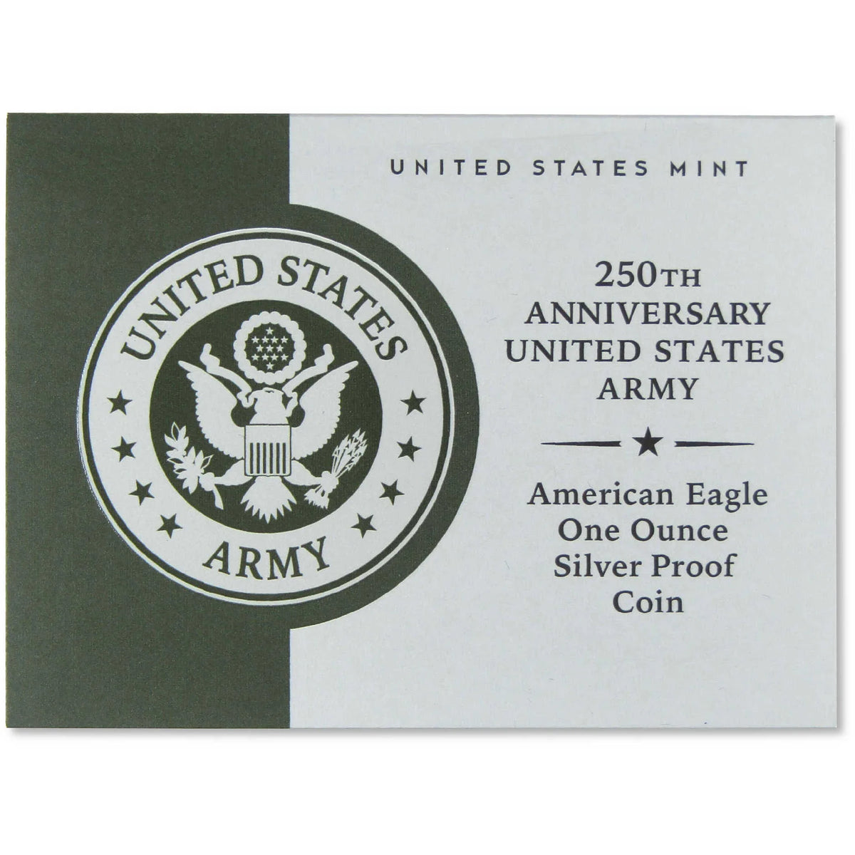 2025 W American Silver Eagle U.S. Army Privy Mark Proof Coin OGP COA