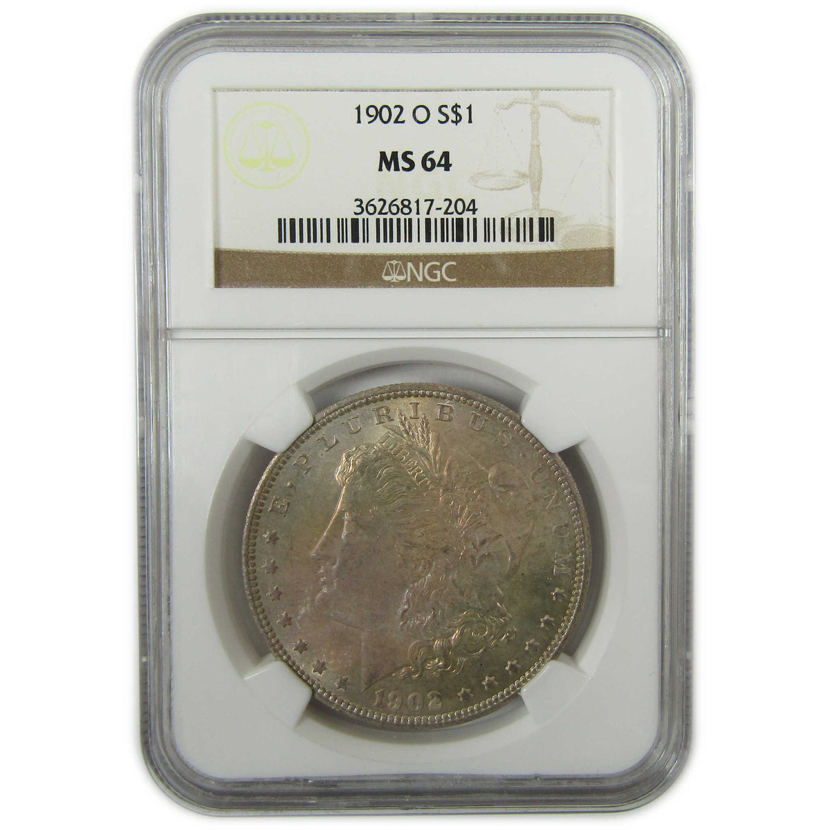 1902 O Morgan Silver Dollar MS 64 NGC $1 Coin Toned SKU:CP1661