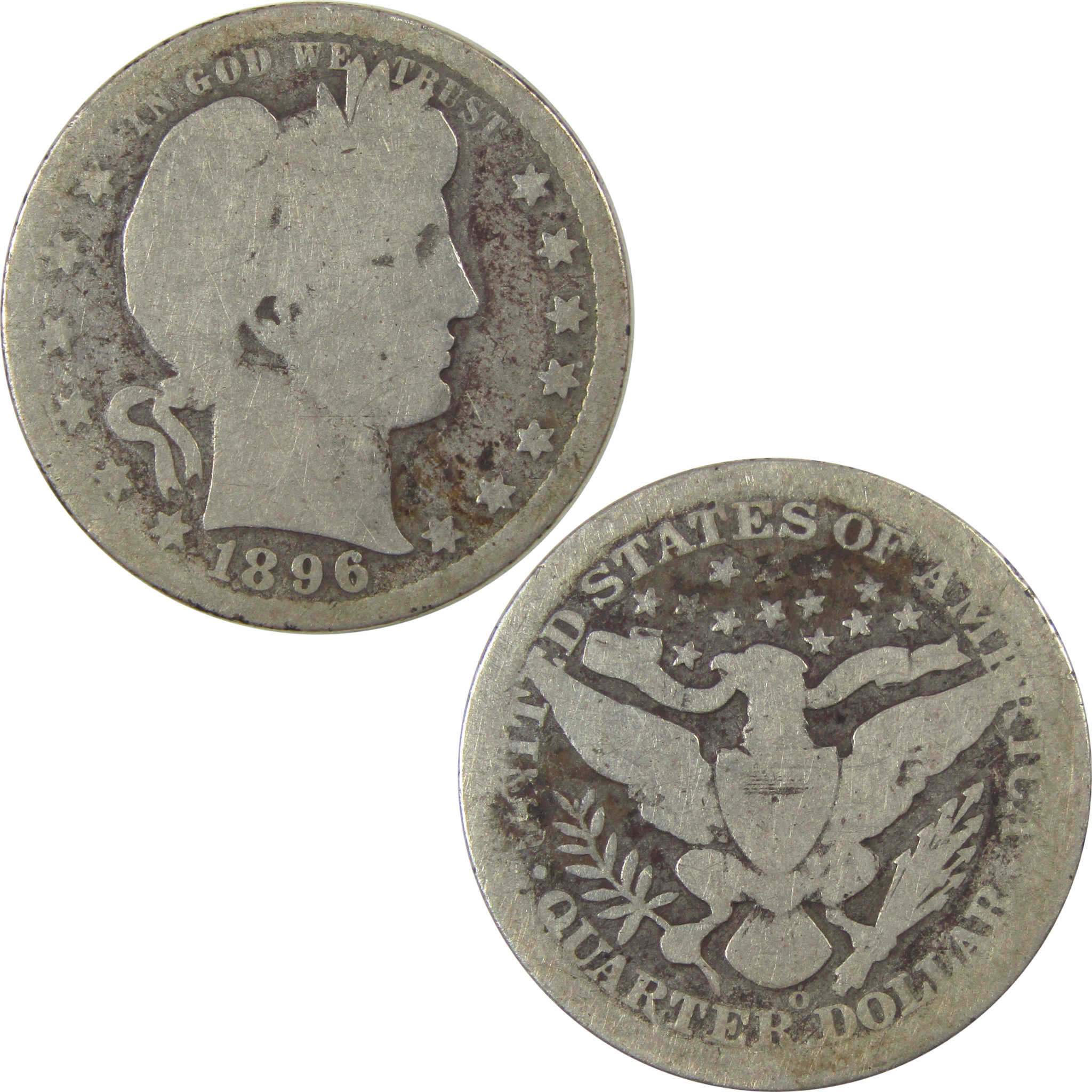 1896 O Barber Quarter AG About Good Silver 25c Coin SKU:I21868