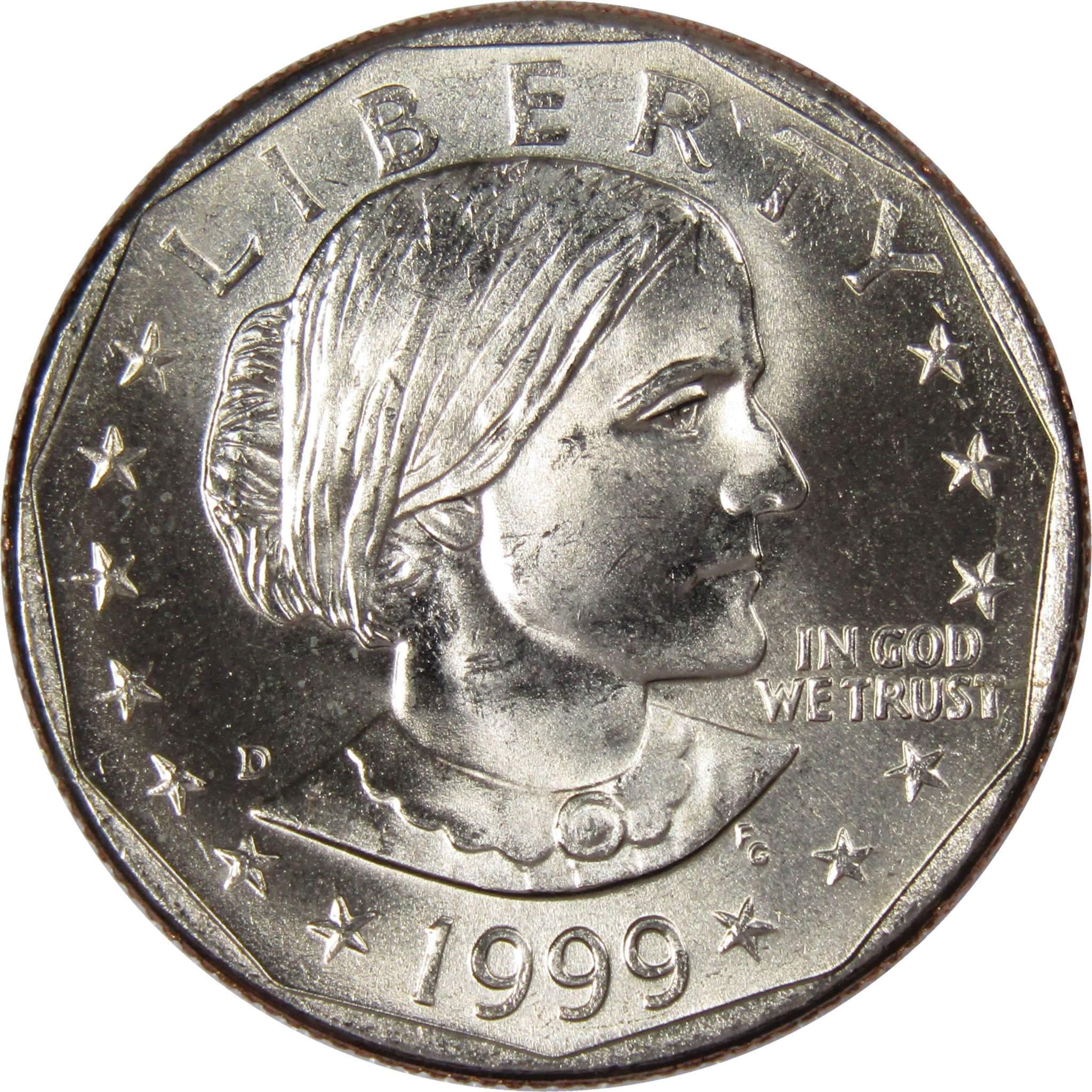 1999 D Susan B Anthony Dollar Clad Uncirculated Mint State SBA $1 Coin