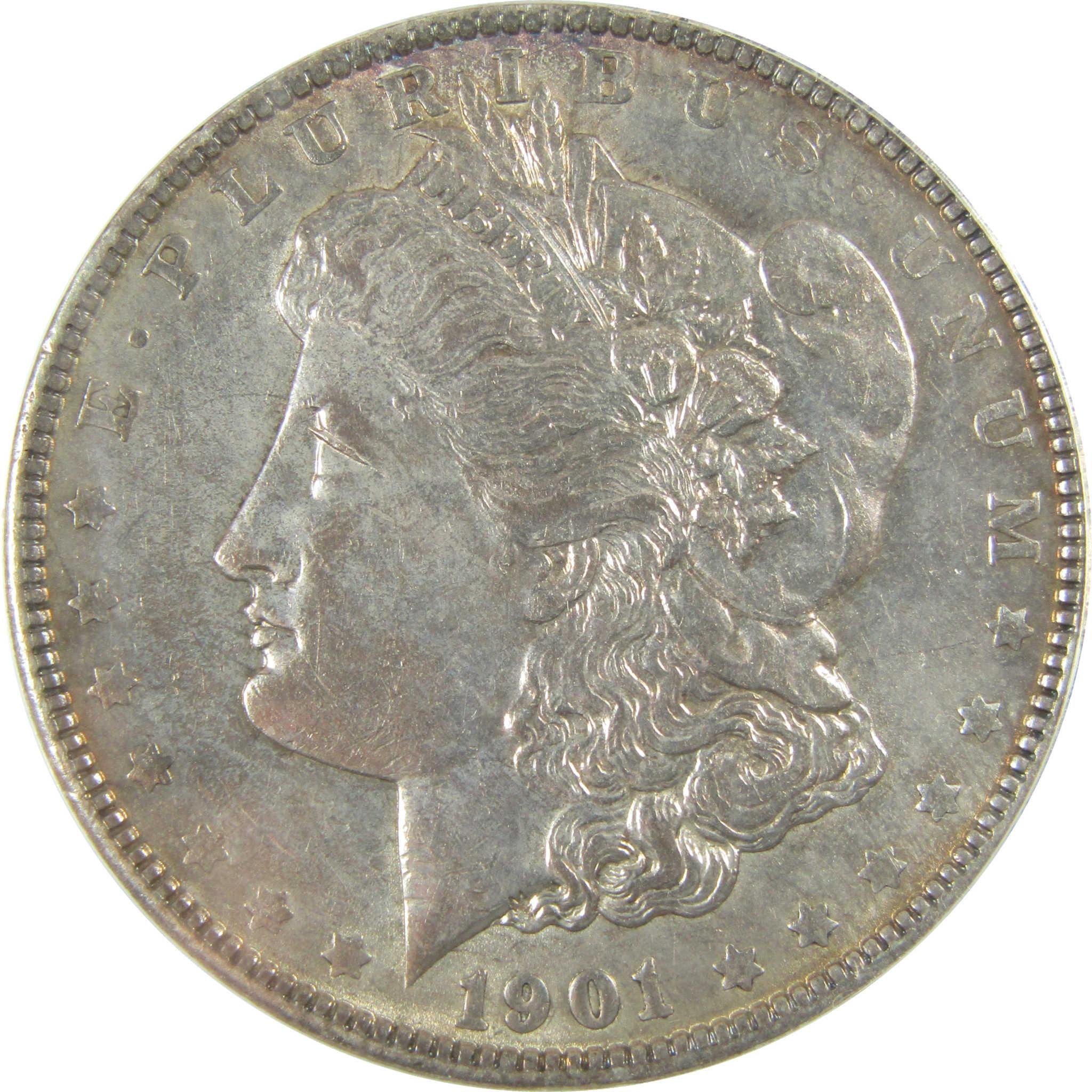 1901 Morgan Silver Dollar AU 50 ANACS $1 Coin Collectible SKU:I28006 - Morgan coin - Morgan silver dollar - Morgan silver dollar for sale - Profile Coins & Collectibles