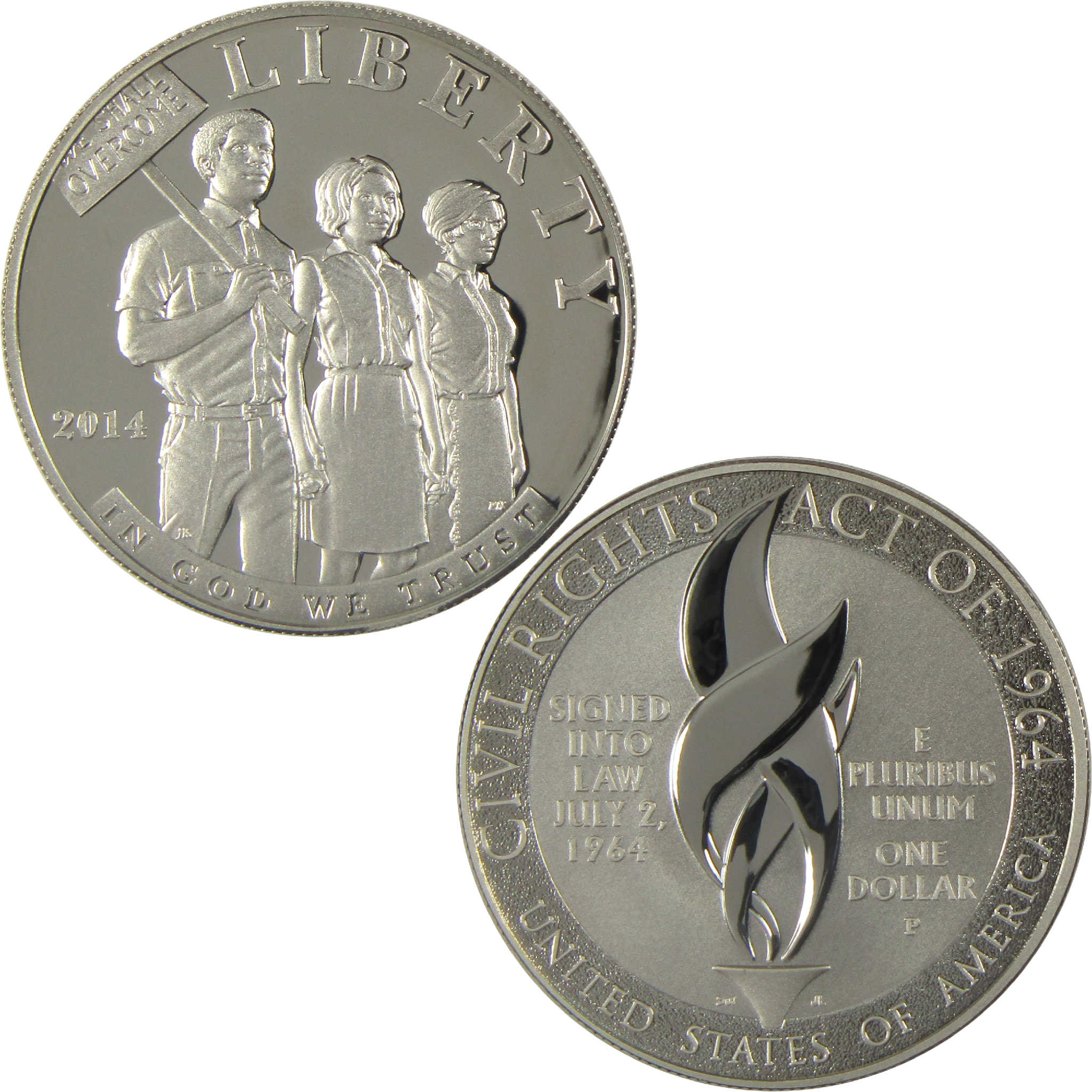 Civil Rights Act of 1964 Commemorative Dollar 2014 P Proof Silver