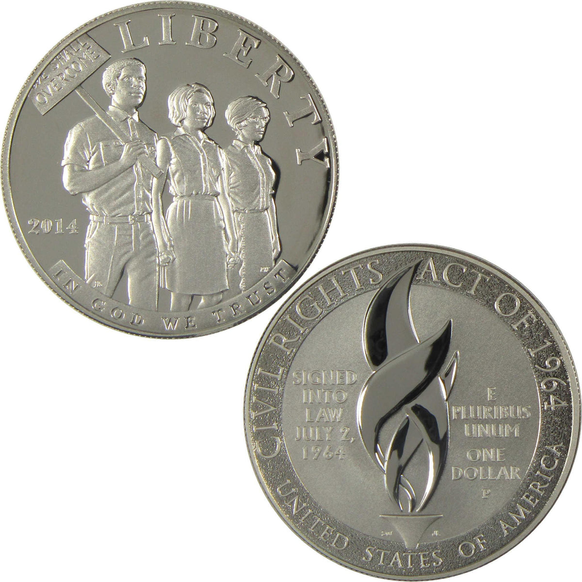 2014 P Civil Rights Act of 1964 Commemorative Silver Dollar Proof Coin