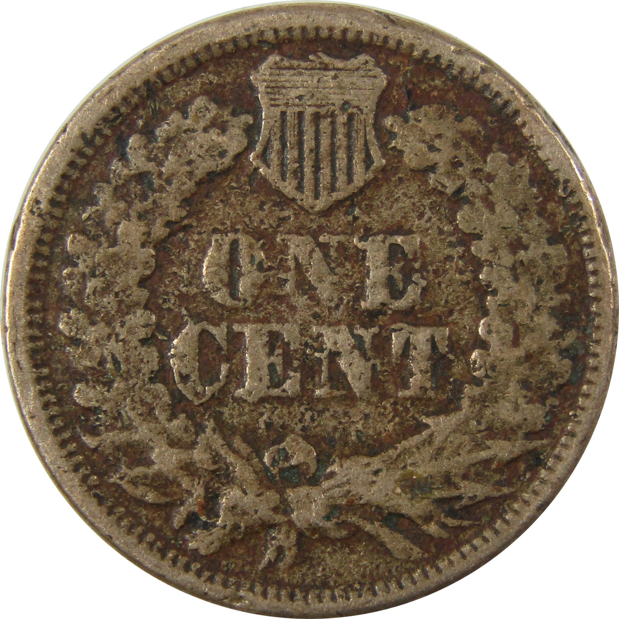 1863 Indian Head Cent F Fine Details Penny 1c Coin SKU:CP1198