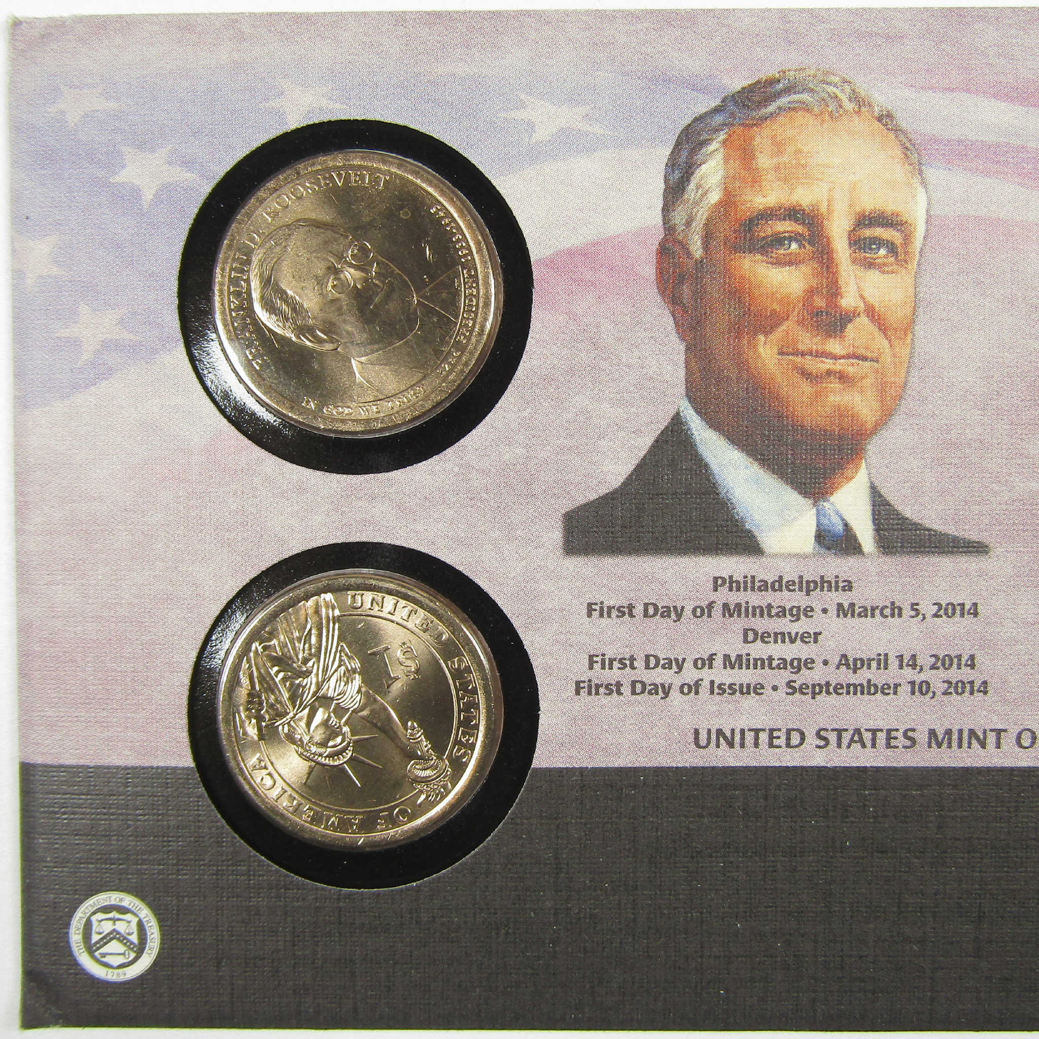 2014 Franklin Roosevelt American Presidency $1 Coin Cover SKU:CPC9873