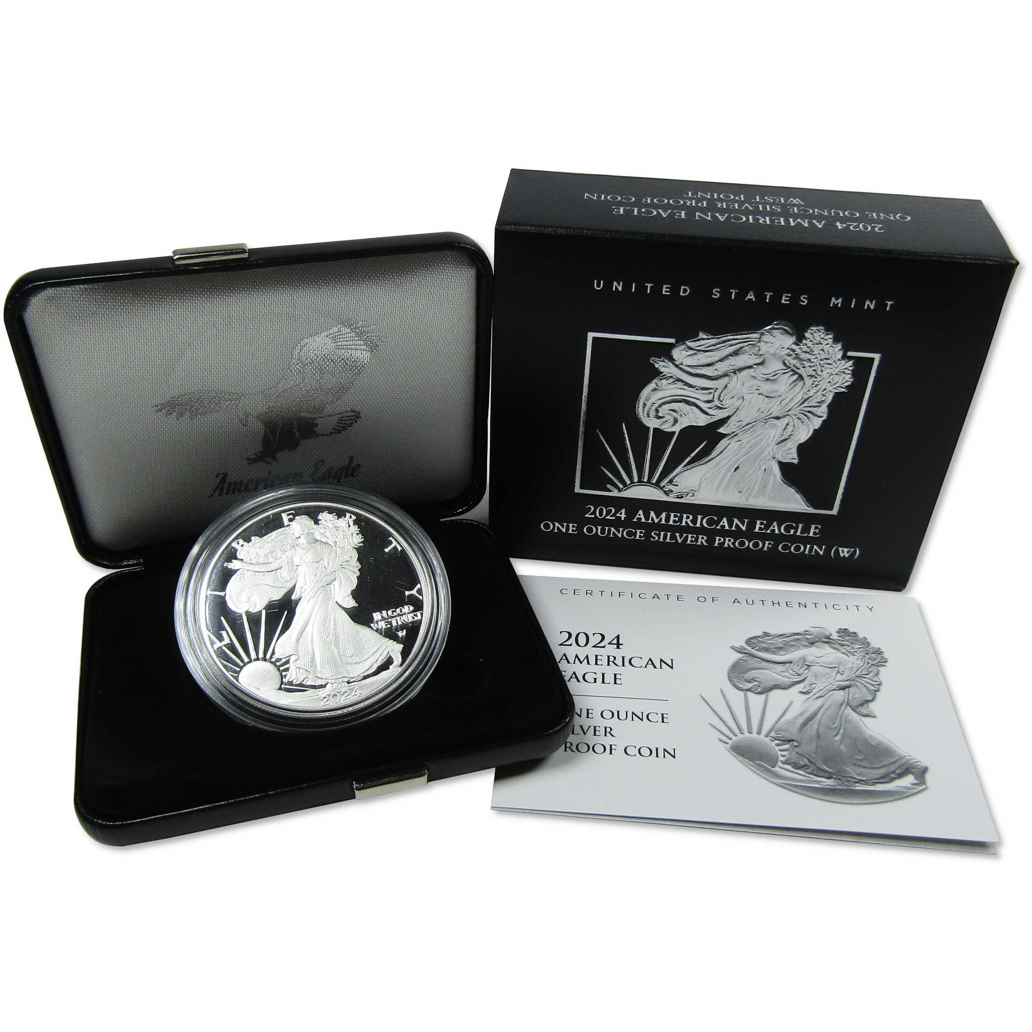 2024 W American Eagle Choice Proof 1 oz .999 Silver Bullion 1 OGP COA