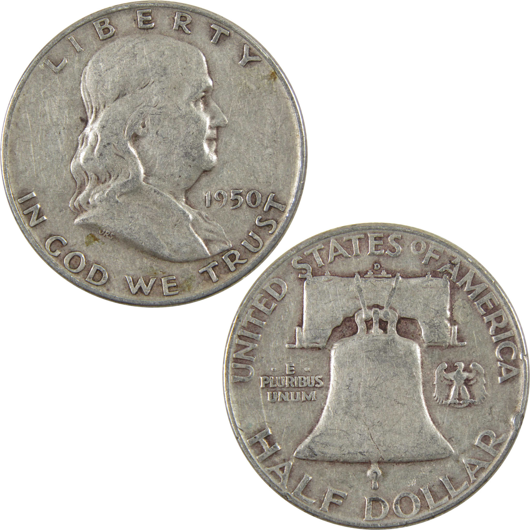 1950 D Franklin Half Dollar AG About Good 90% Silver 50c Coin