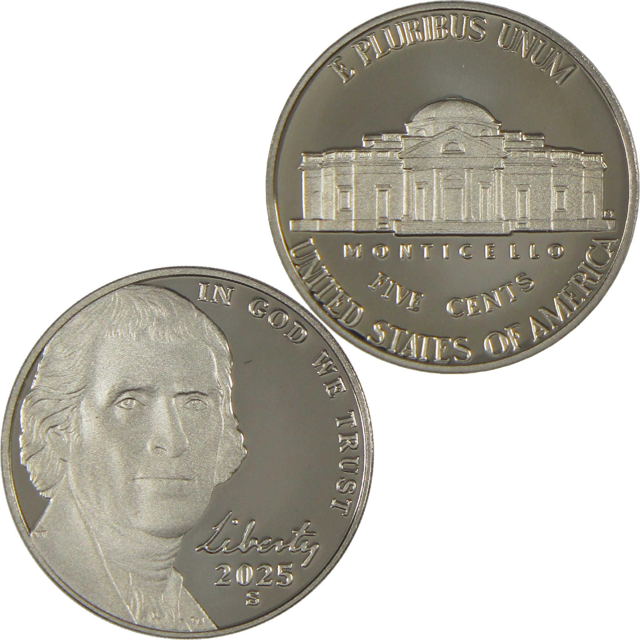 2025 S Jefferson Nickel Proof 5c Coin Collectible