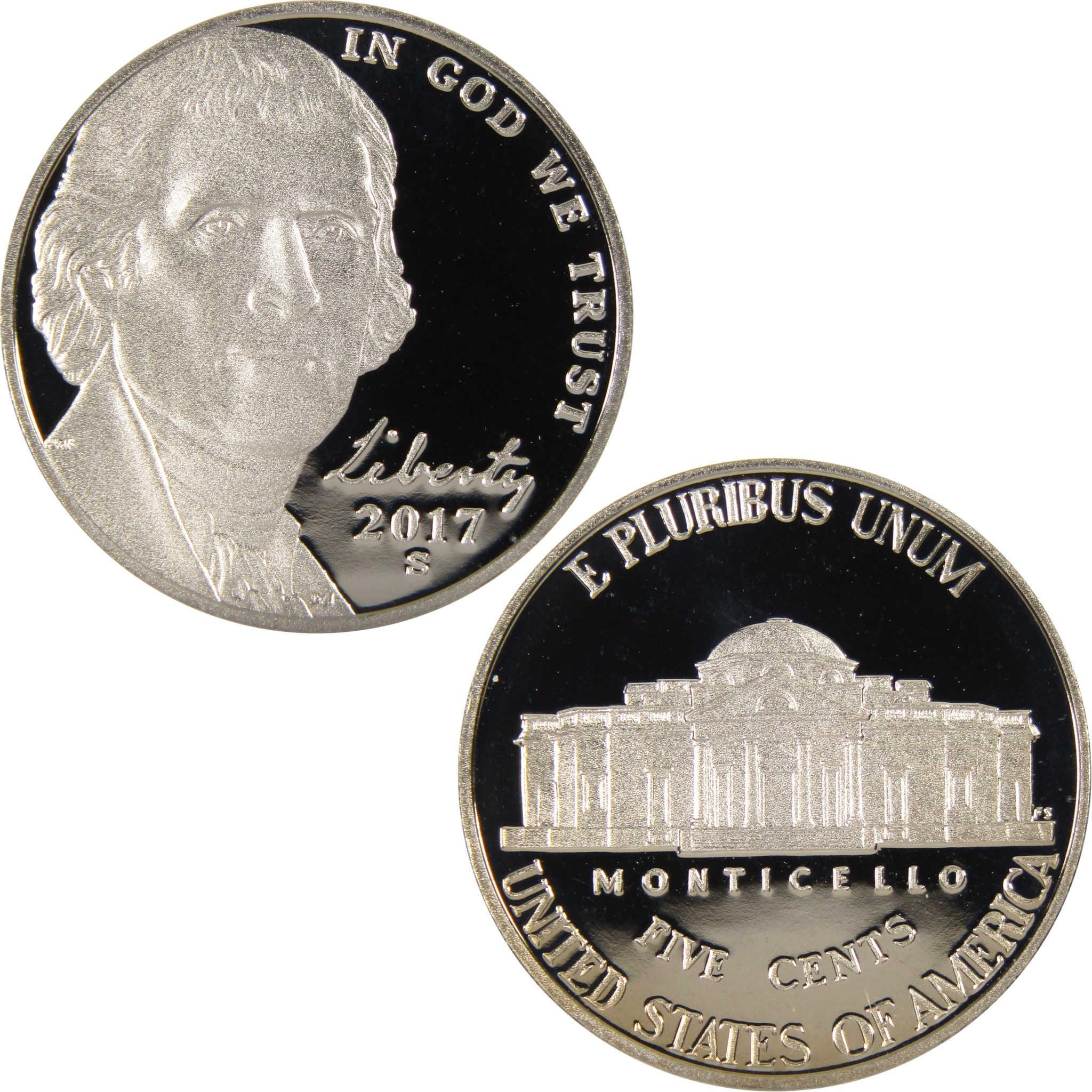 2017 S Jefferson Nickel 5c Proof Coin