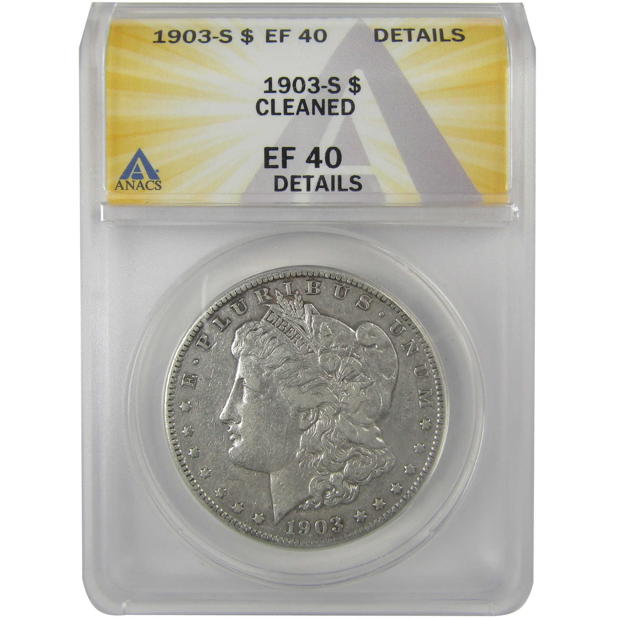 1903 S Morgan Dollar EF 40 Details ANACS Silver $1 Coin SKU:I21778 - Morgan coin - Morgan silver dollar - Morgan silver dollar for sale - Profile Coins & Collectibles