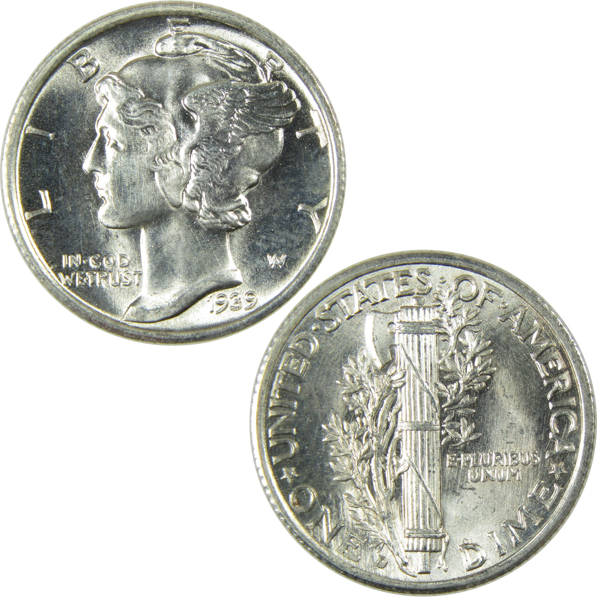 1939 D Mercury Silver Dime AU About Uncirculated 10c Coin SKU:CP350