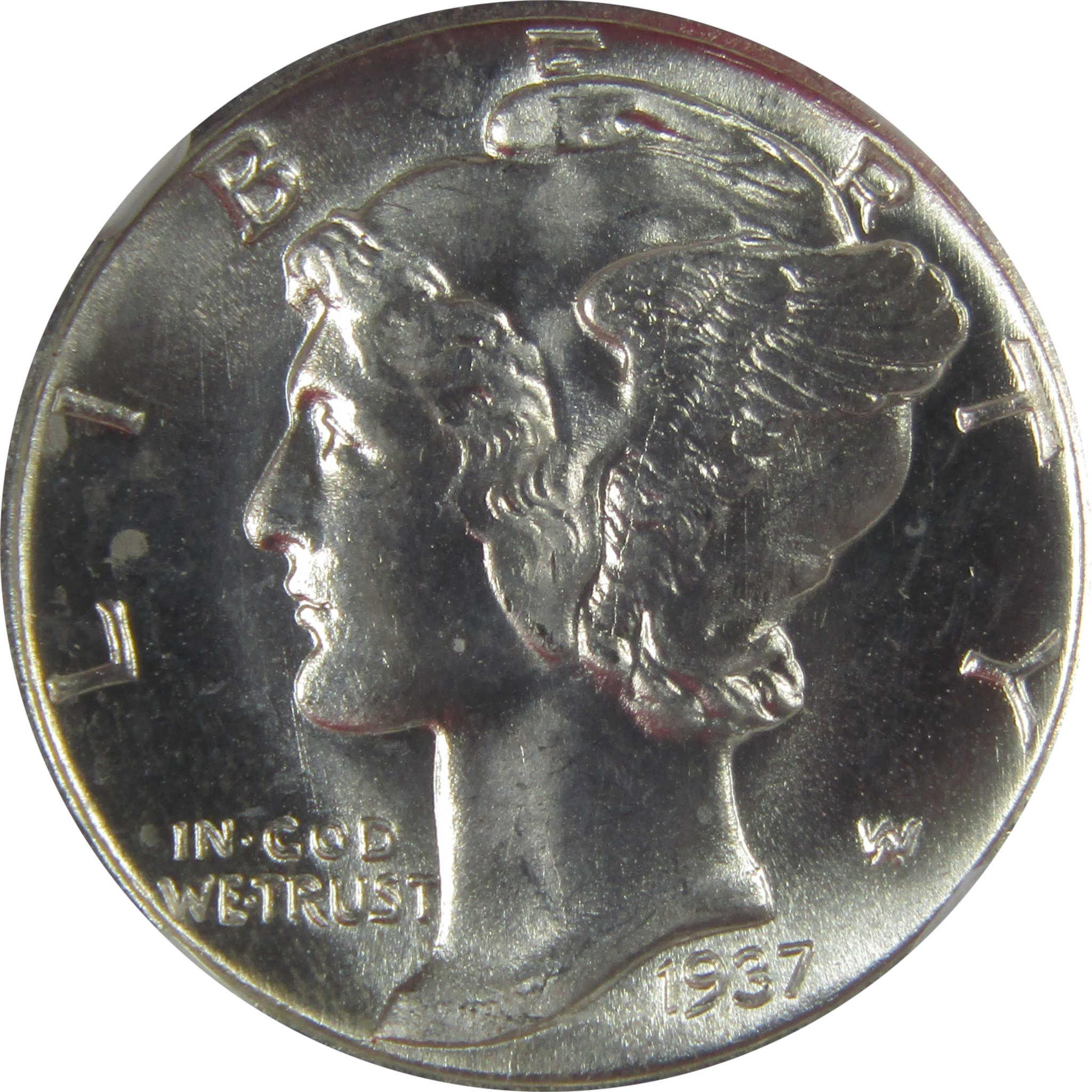 1937 S Mercury Dime MS 65 FB NGC Silver Uncirculated SKU:I23213