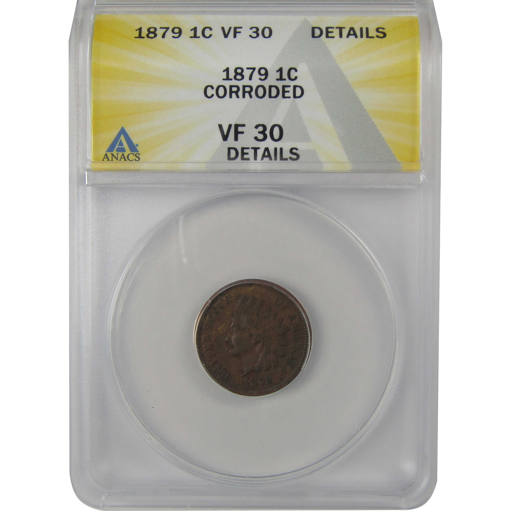 1879 Indian Head Cent VF 30 Details ANACS Penny 1c Coin SKU:I22283