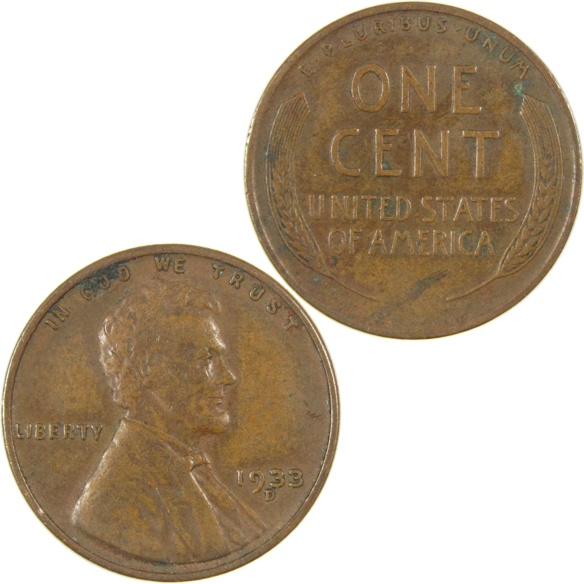 1933 D Lincoln Wheat Cent VF Very Fine Penny 1c Coin SKU:I27284