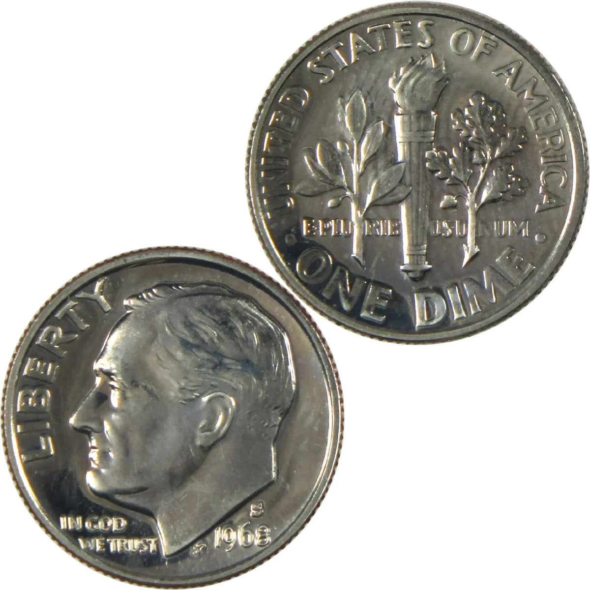 1968 S Roosevelt Dime Clad Proof 10c Coin Collectible
