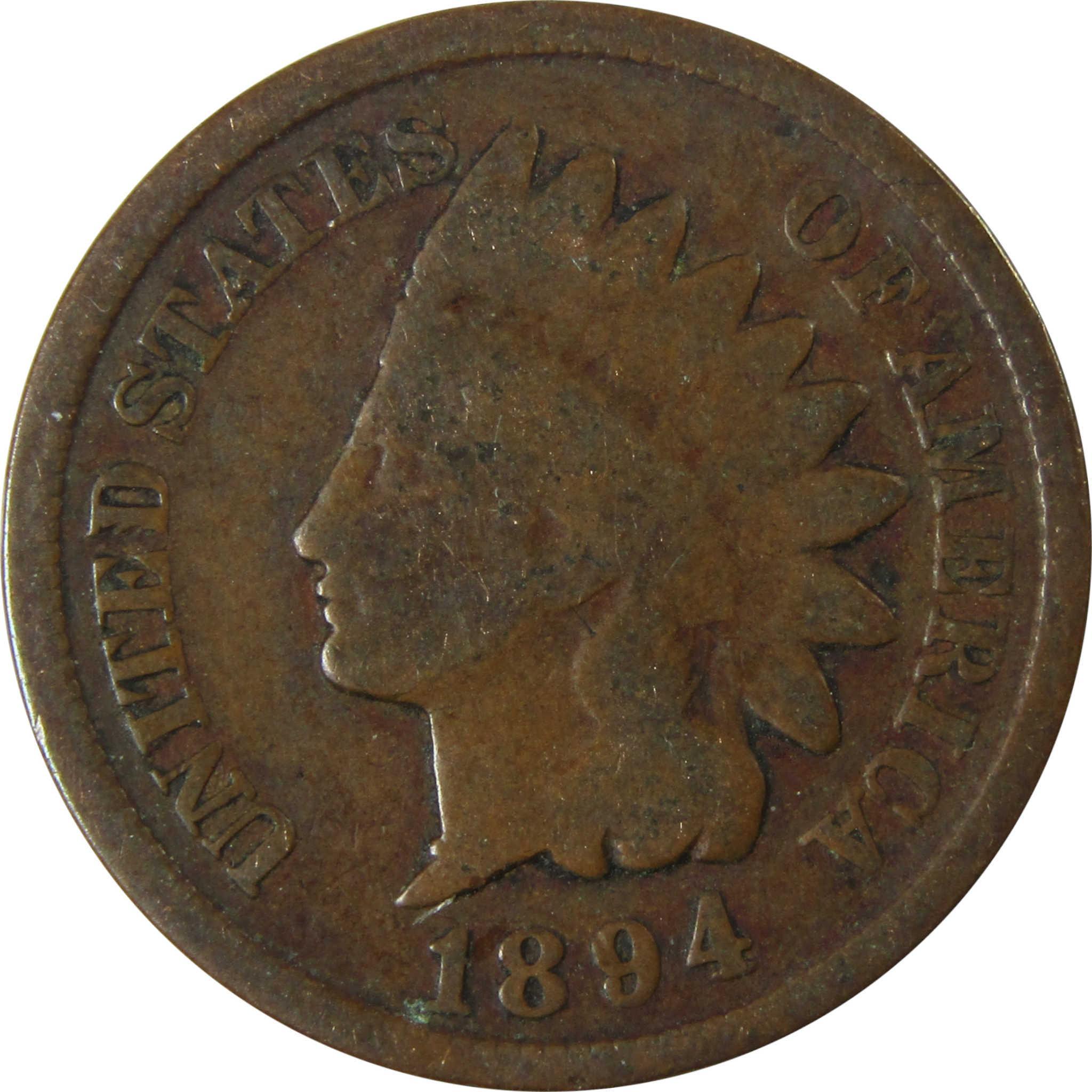 1894 Indian Head Cent G Good Penny 1c Coin Collectible SKU:I26562