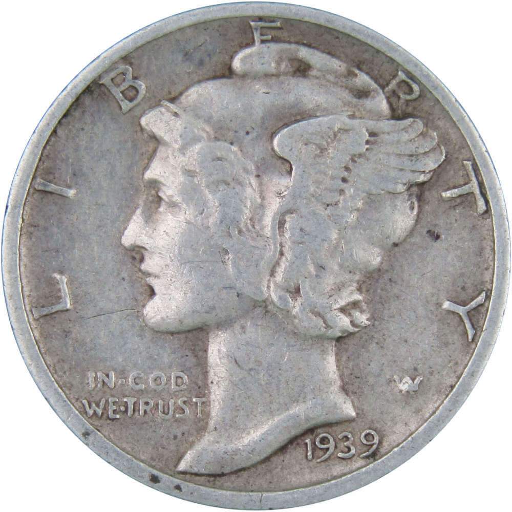 1939 S Mercury Dime VF Very Fine 90% Silver 10c US Coin Collectible