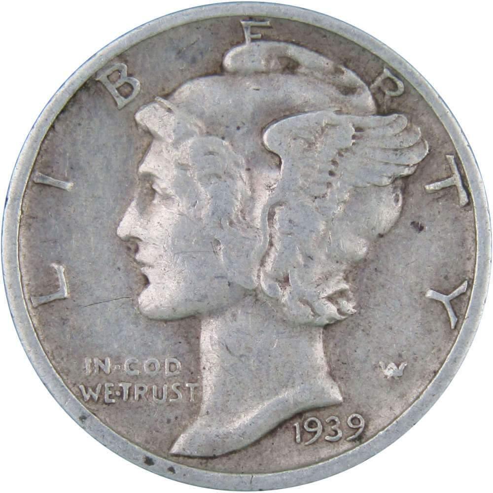 1939 S Mercury Dime VF Very Fine 90% Silver 10c US Coin Collectible