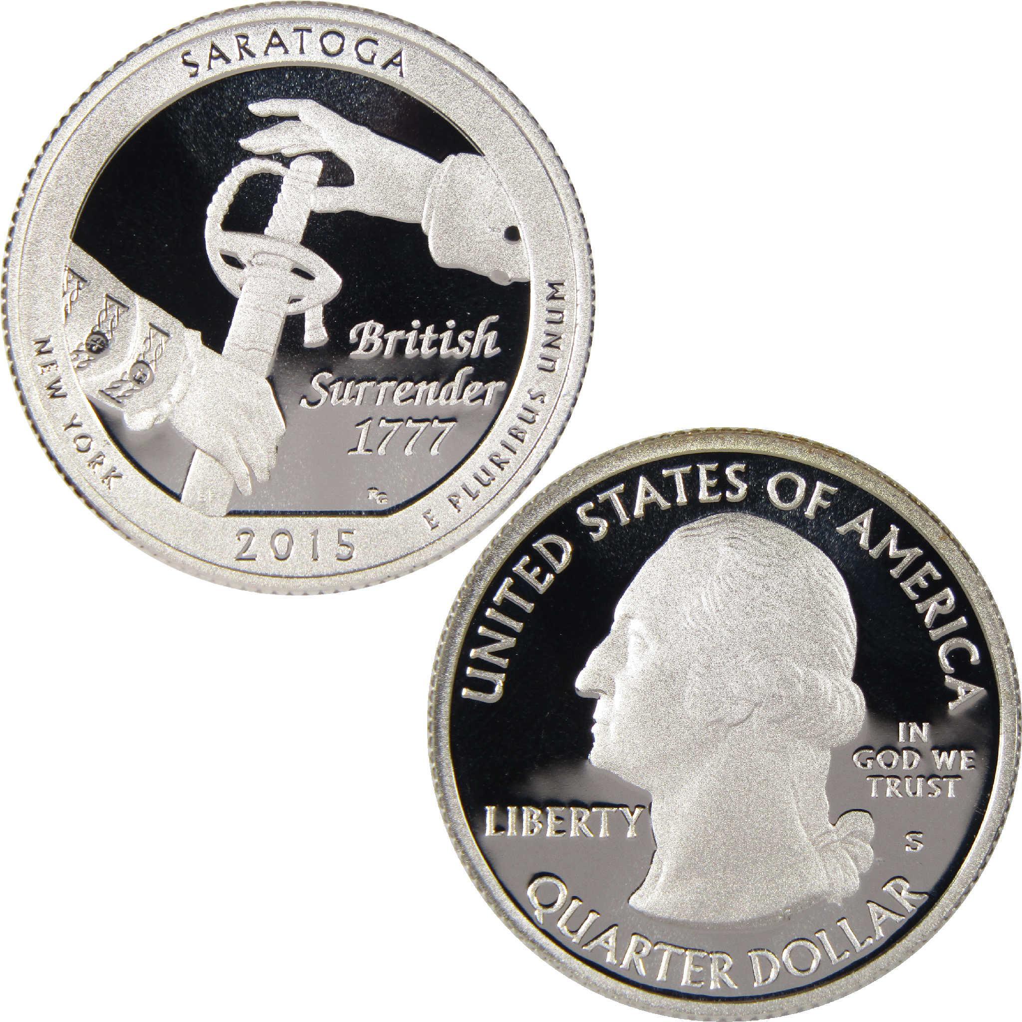 2015 S Saratoga National Historical Park Quarter Silver Proof 25c Coin
