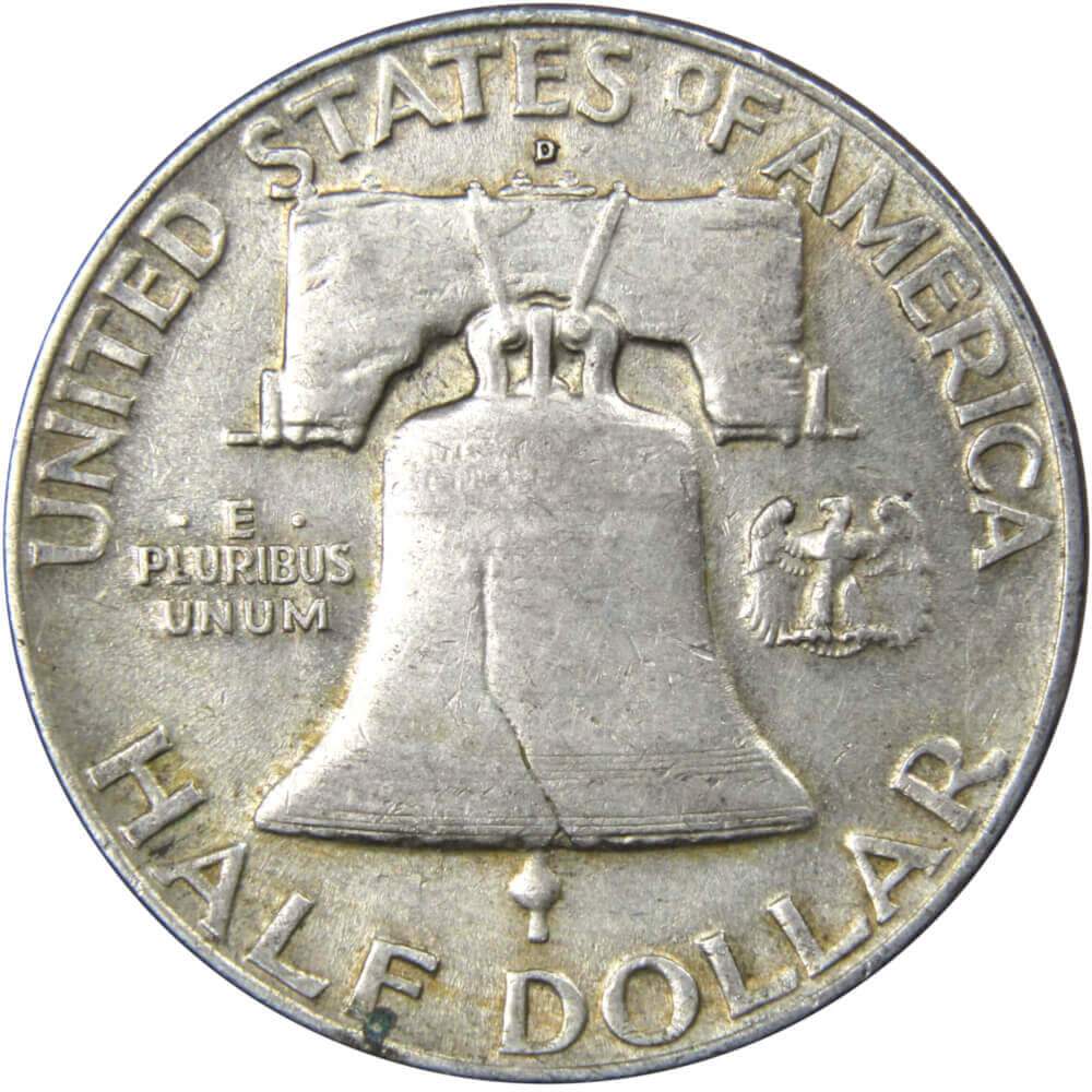 1951 D Franklin Half Dollar XF EF Extremely Fine Silver 50c Coin