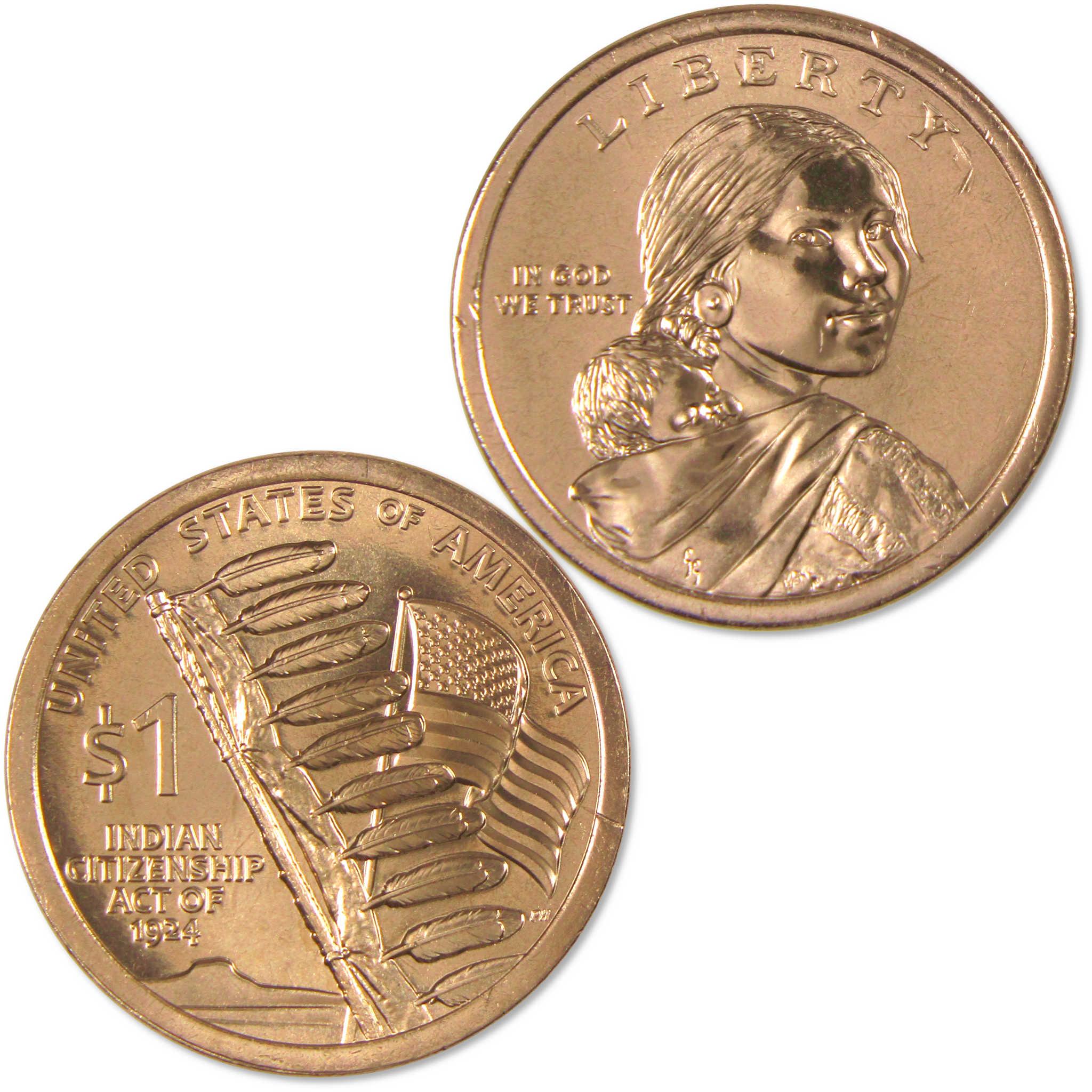 2024 D Indian Citizenship Native American Dollar Uncirculated $1 Coin