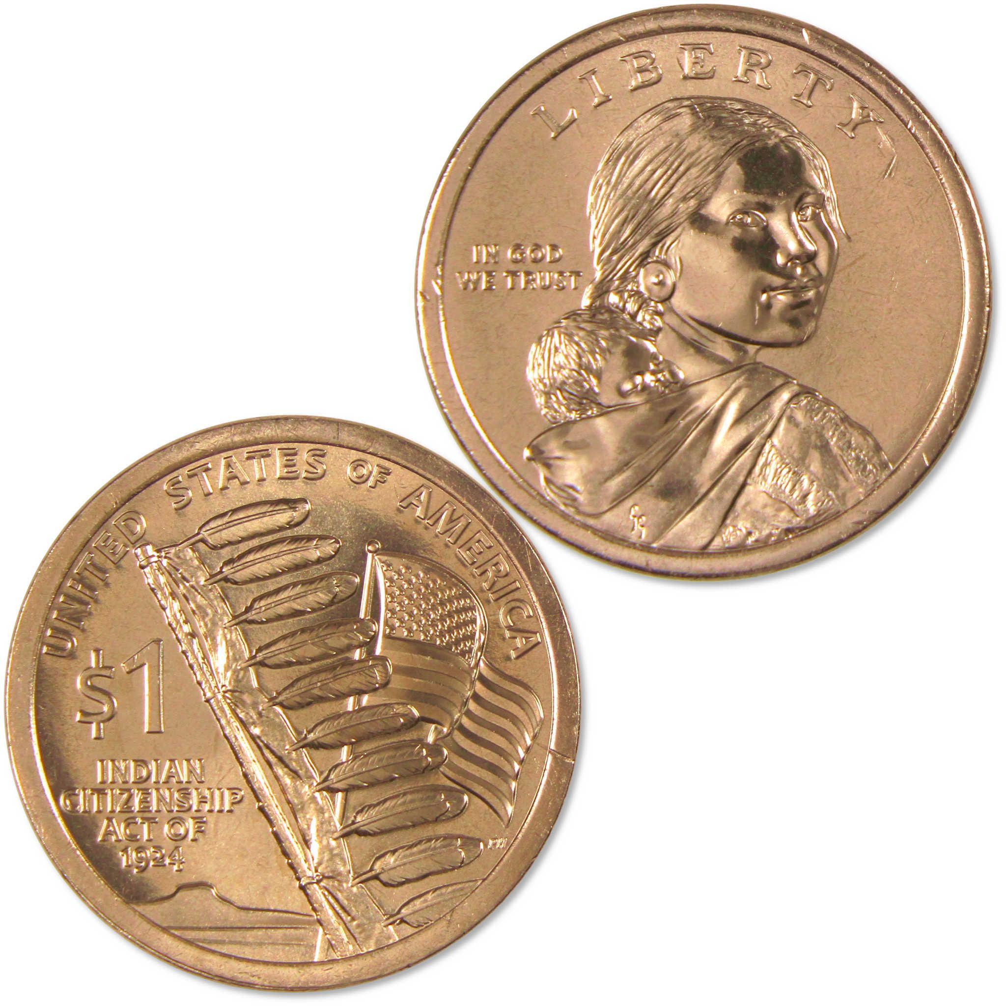2024 D Indian Citizenship Native American Dollar Uncirculated $1 Coin