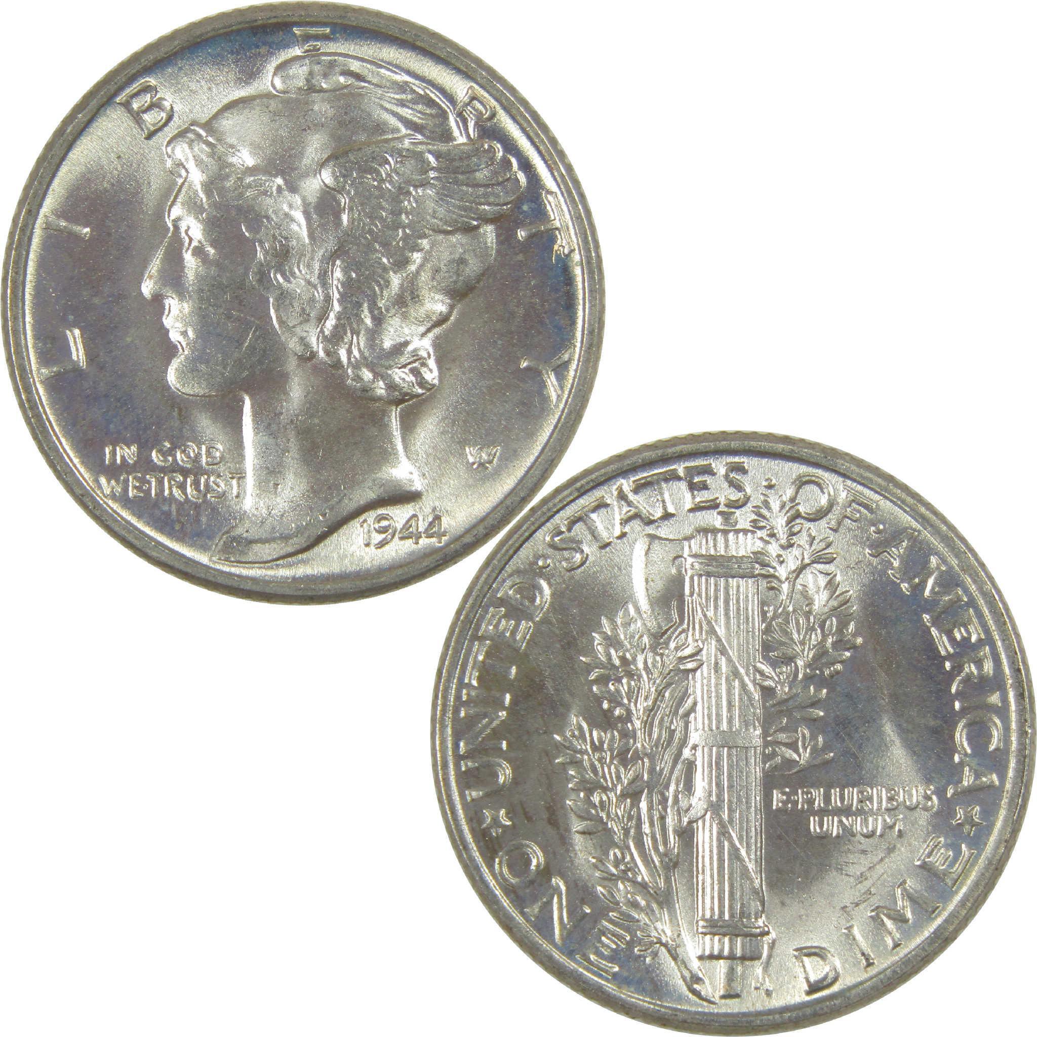 1944 Mercury Dime BU Choice Uncirculated Silver 10c Coin