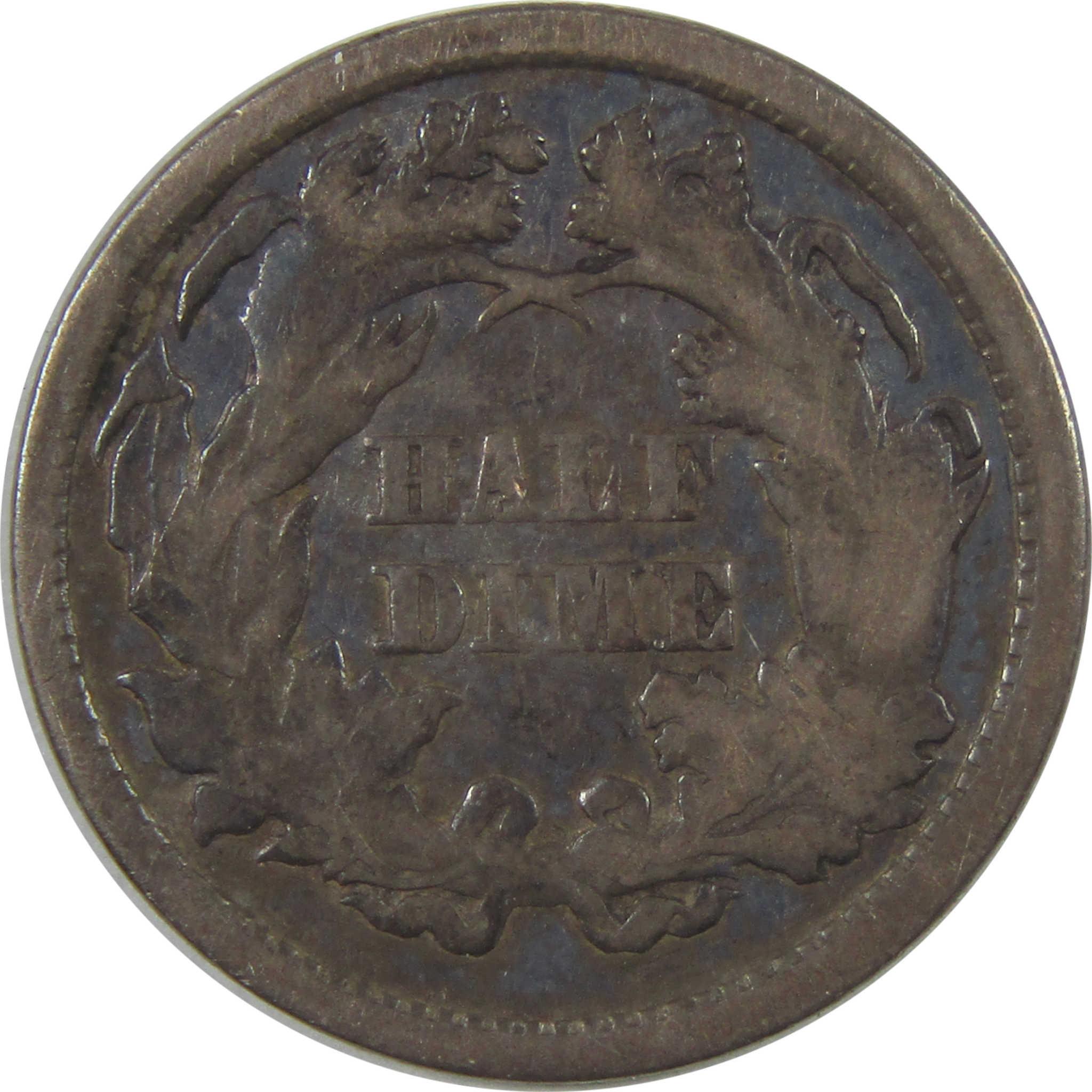 1872 Seated Liberty Silver Half Dime VG Very Good 5c Coin SKU:I24064
