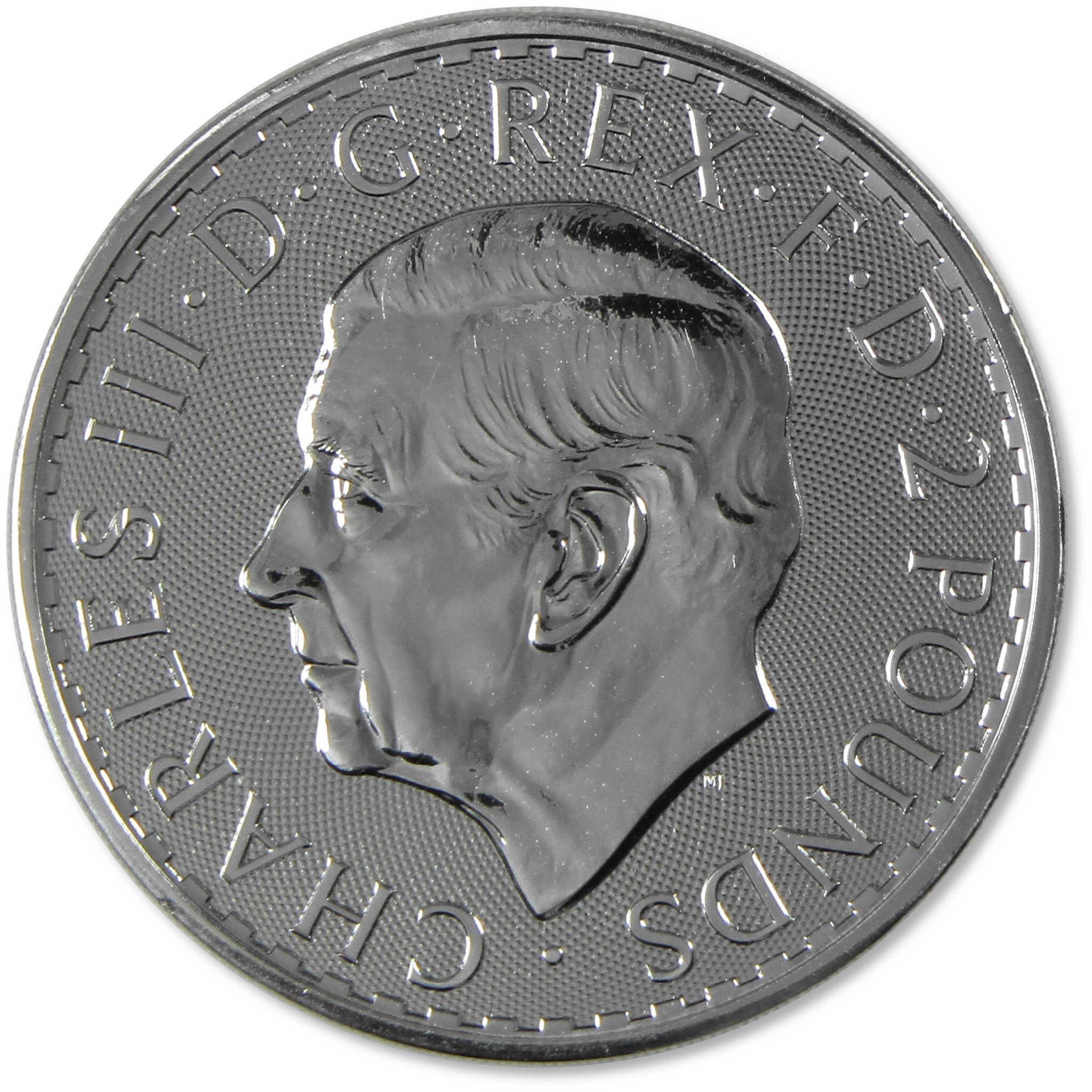 2023 Charles III UK Britannia £2 1 oz .999 Silver BU Uncirculated