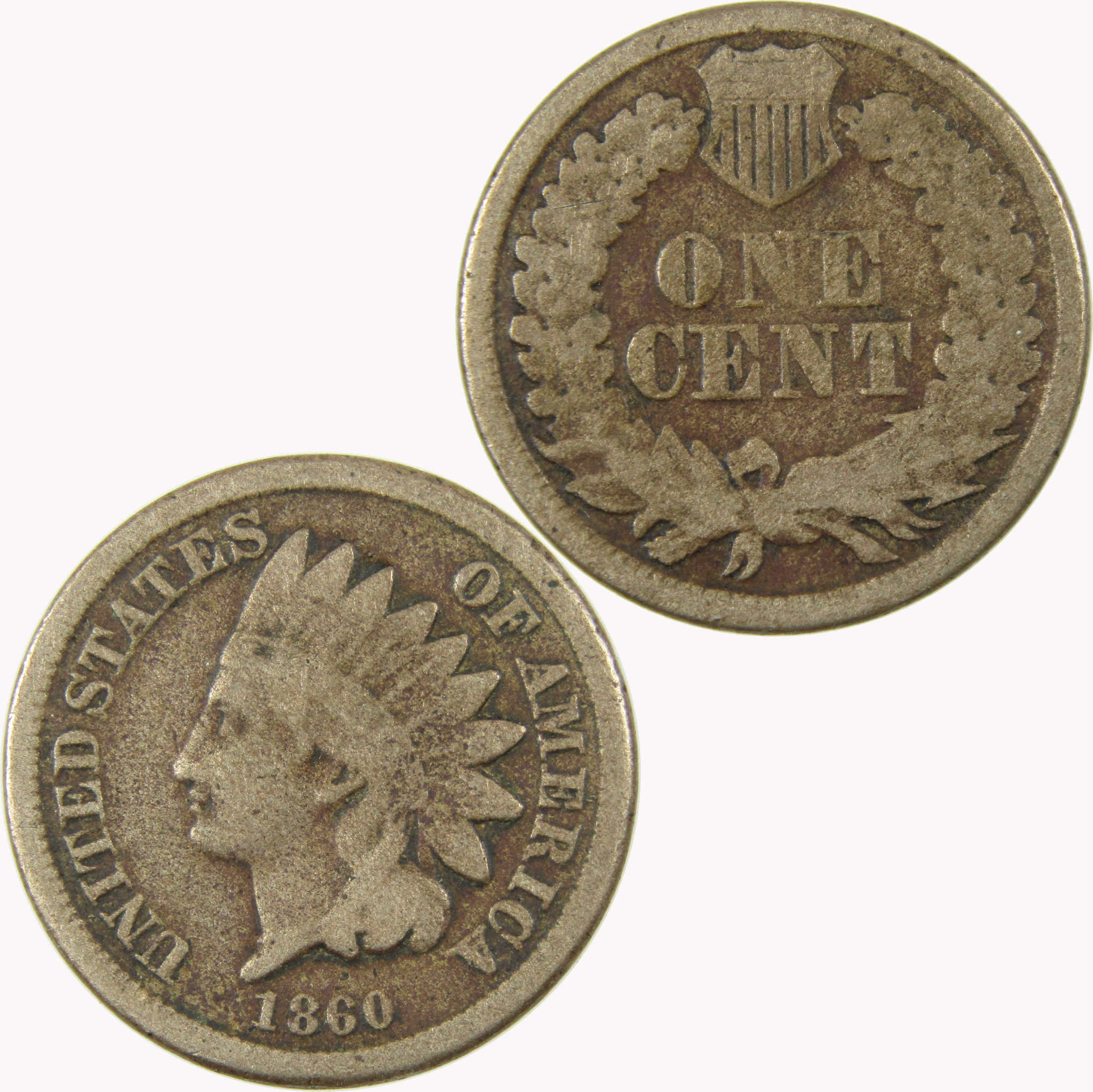 1860 Indian Head Cent G Good Penny 1c Coin SKU:CP1066