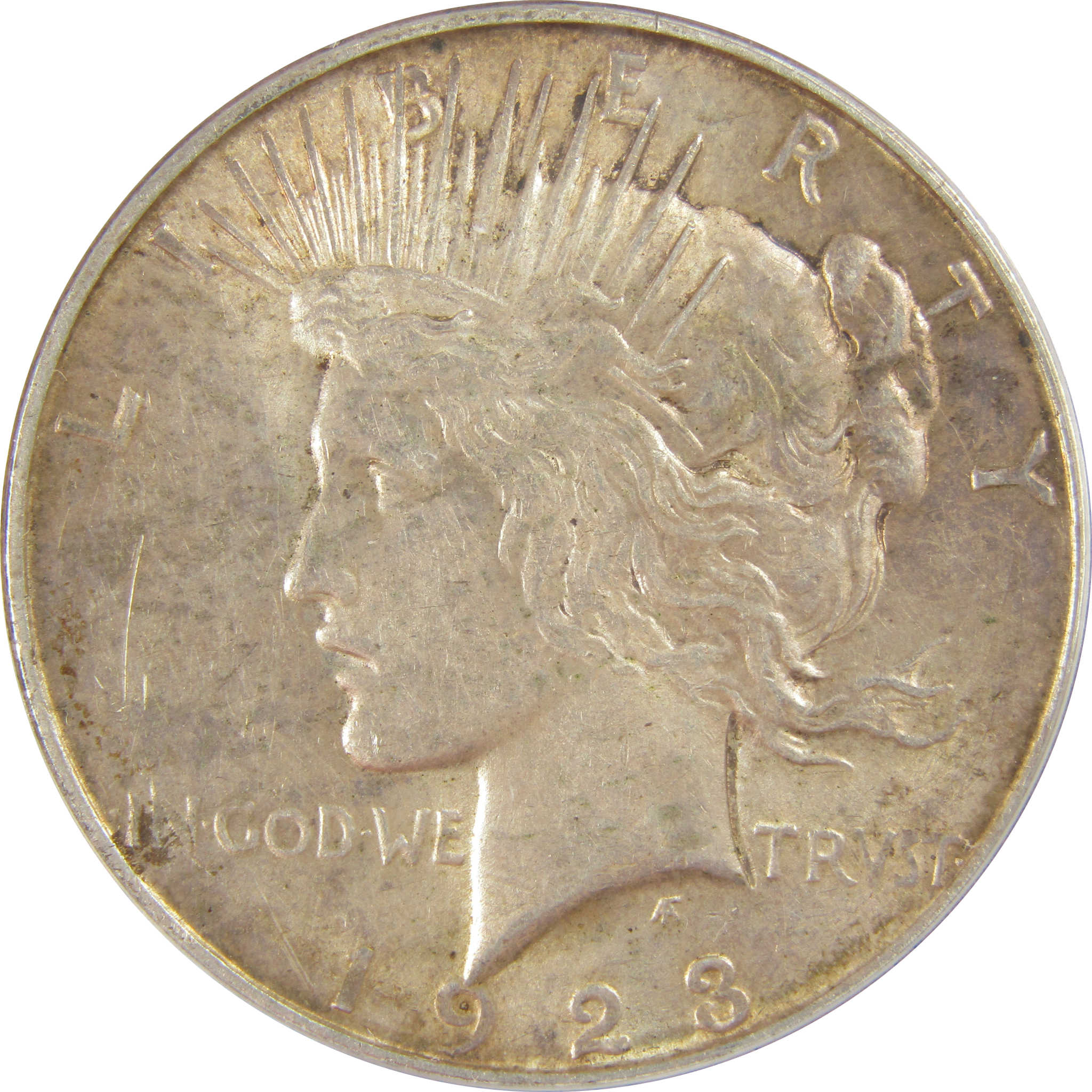 1923 D Peace Dollar AU 55 ANACS Silver $1 Coin SKU:I20911