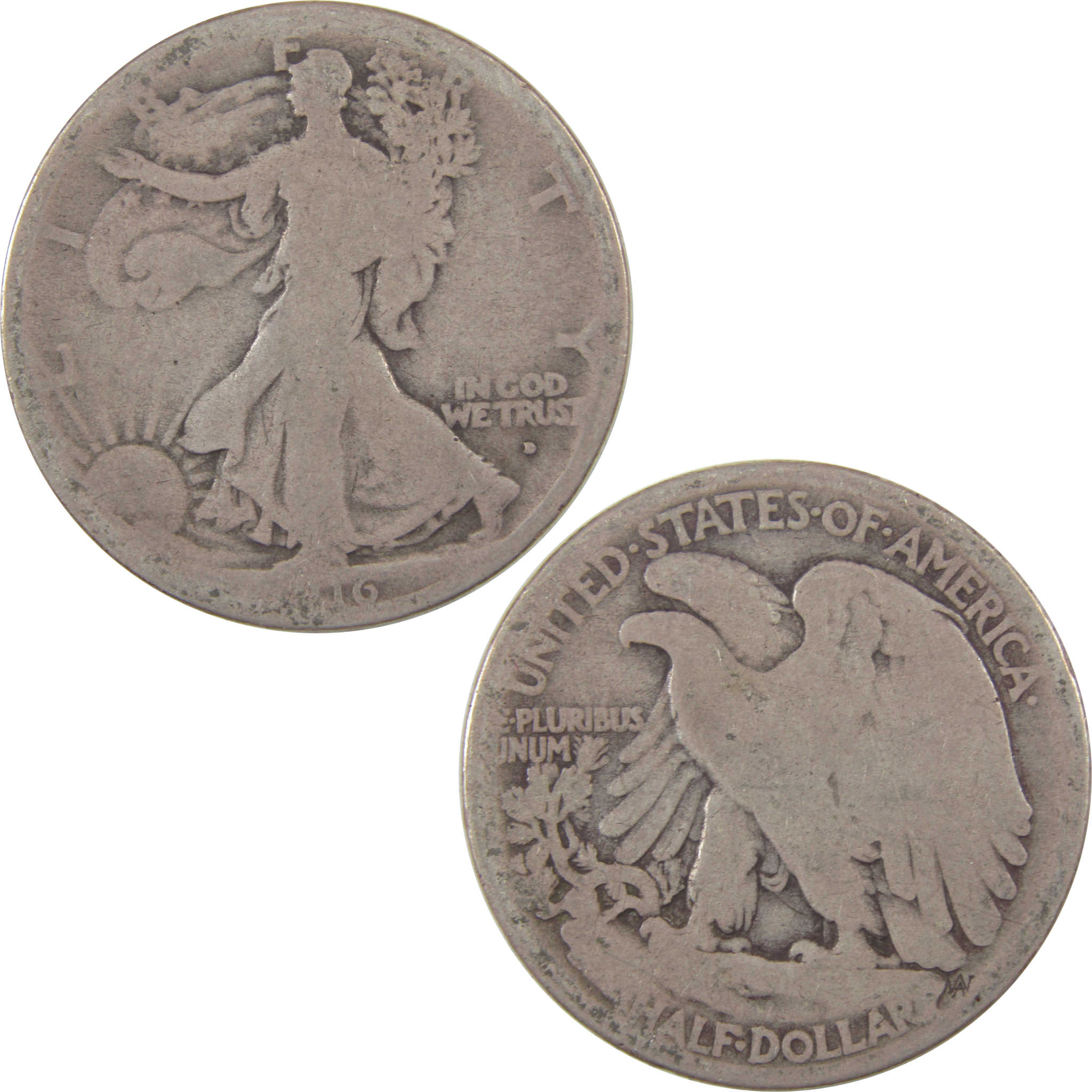 1916 D Liberty Walking Half Dollar AG About Good Silver SKU:I18829